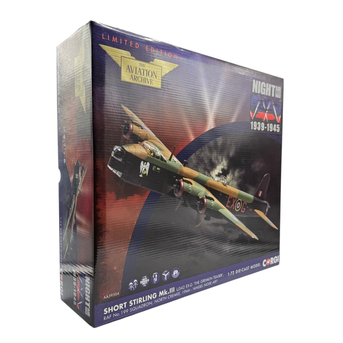 Corgi Aviation AA39504 1:72 Short Stirling B.Mk III No.199 Sqn Gremlin Teaser - Corgi