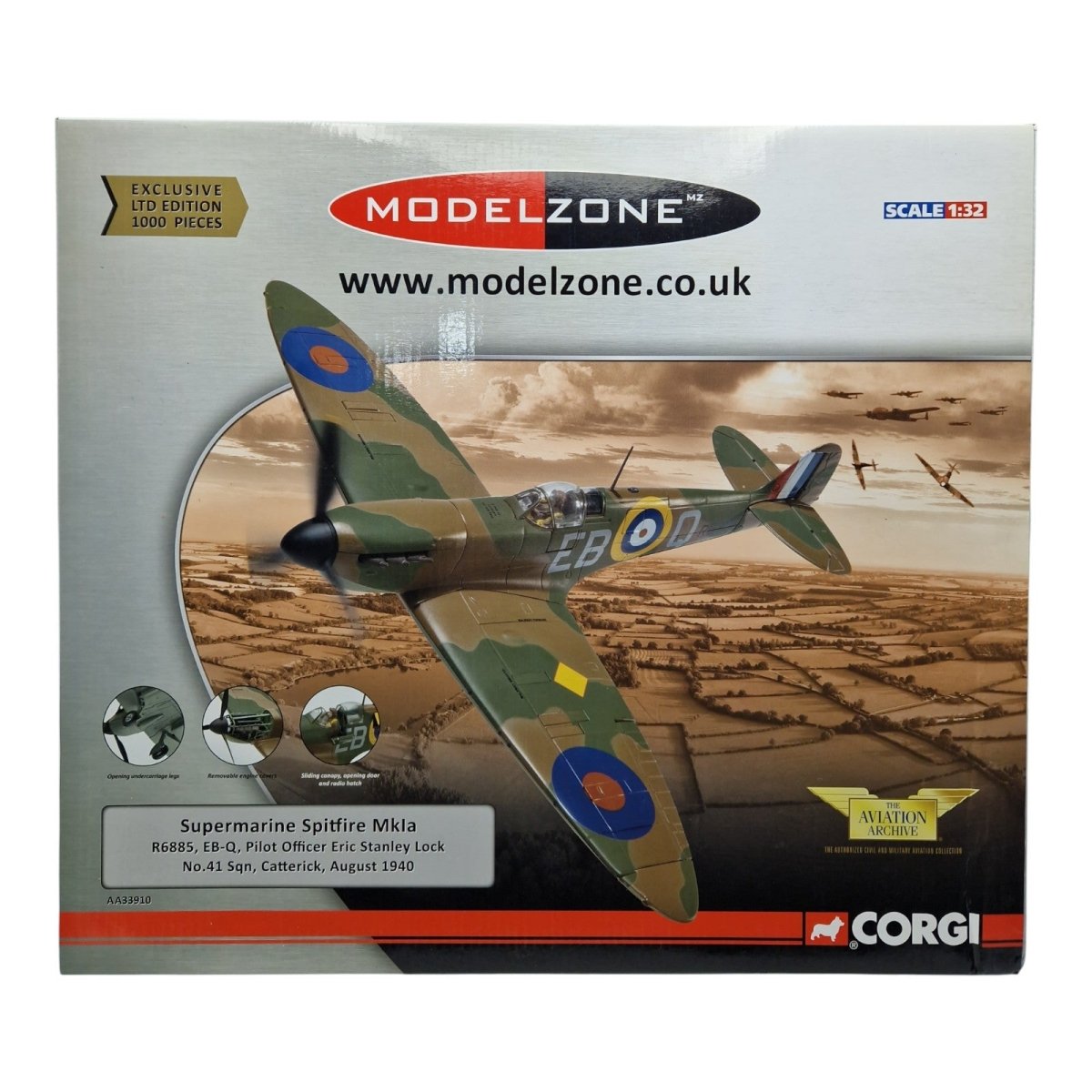 Corgi Aviation Archive 1:32 Spitfire MK1a, No.41 Sqn AA33910 - Corgi