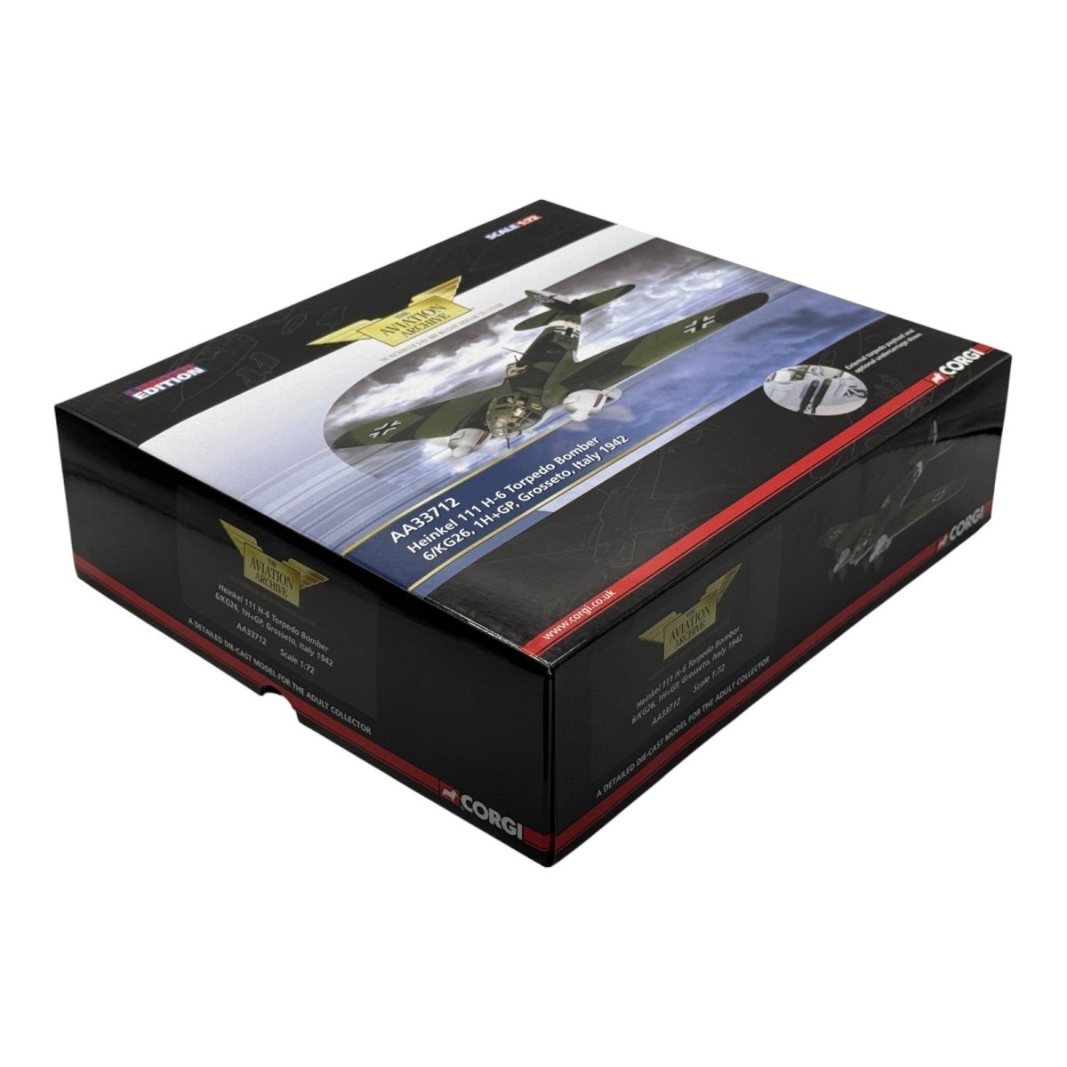 Corgi Aviation Archive 1:72 AA33712 He111 H - 6 Torpedo Bomber, Grosseto, Italy - Corgi