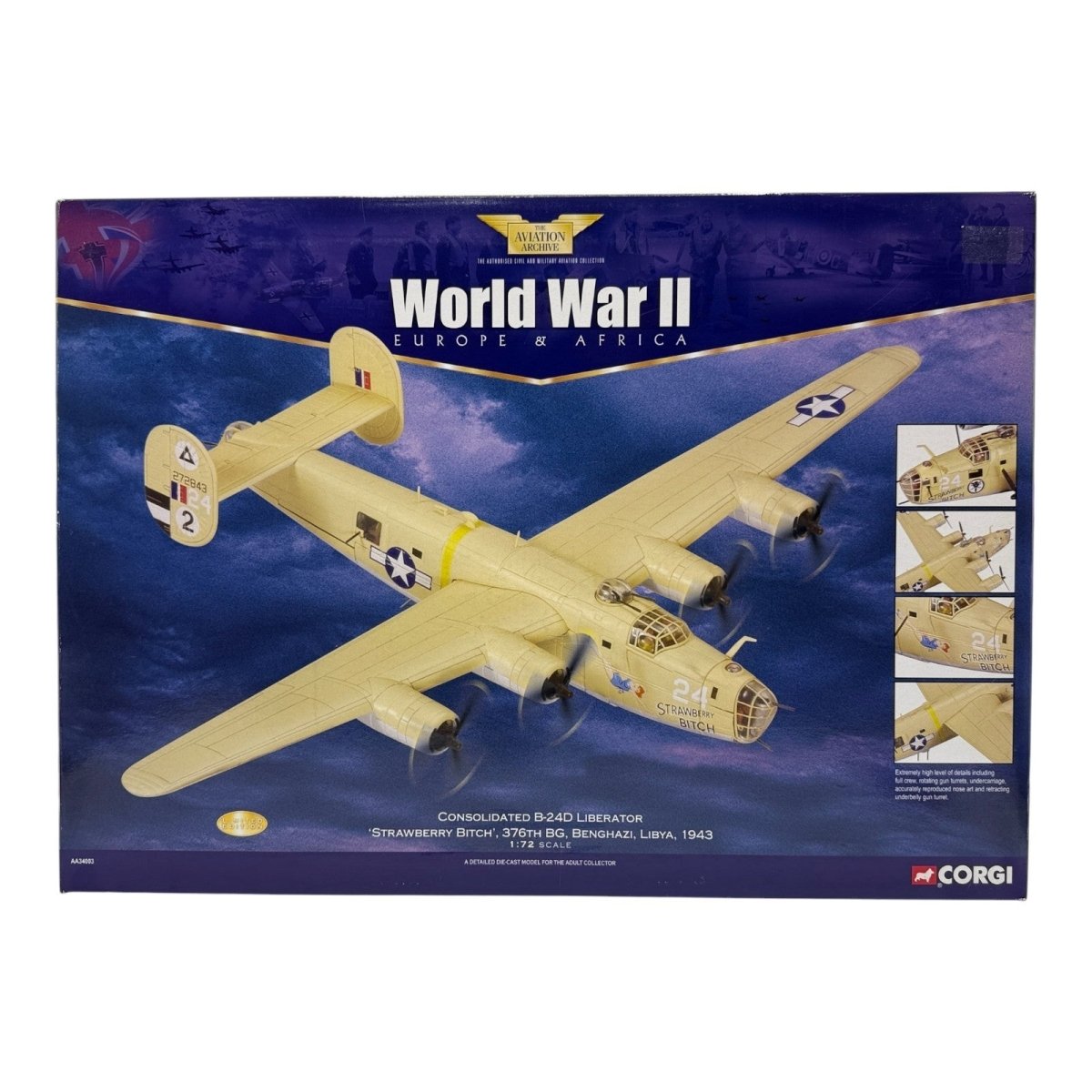 Corgi Aviation Archive 1:72 AA34003 B24D Liberator 'Strawberry Bitch' - Corgi