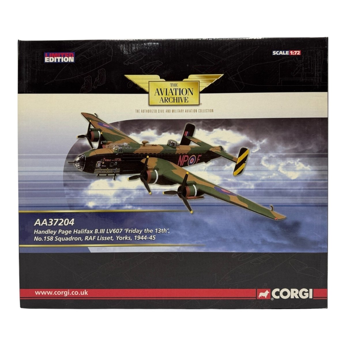 Corgi Aviation Archive 1:72 AA37204 Halifax ‘Friday the 13th’ 158 Squadron - Corgi