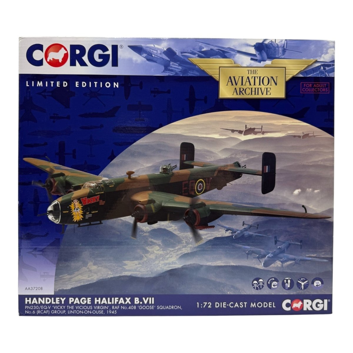 Corgi Aviation Archive 1:72 AA37208 Halifax B.VII 'Vicky The Vicious Virgin' - Corgi