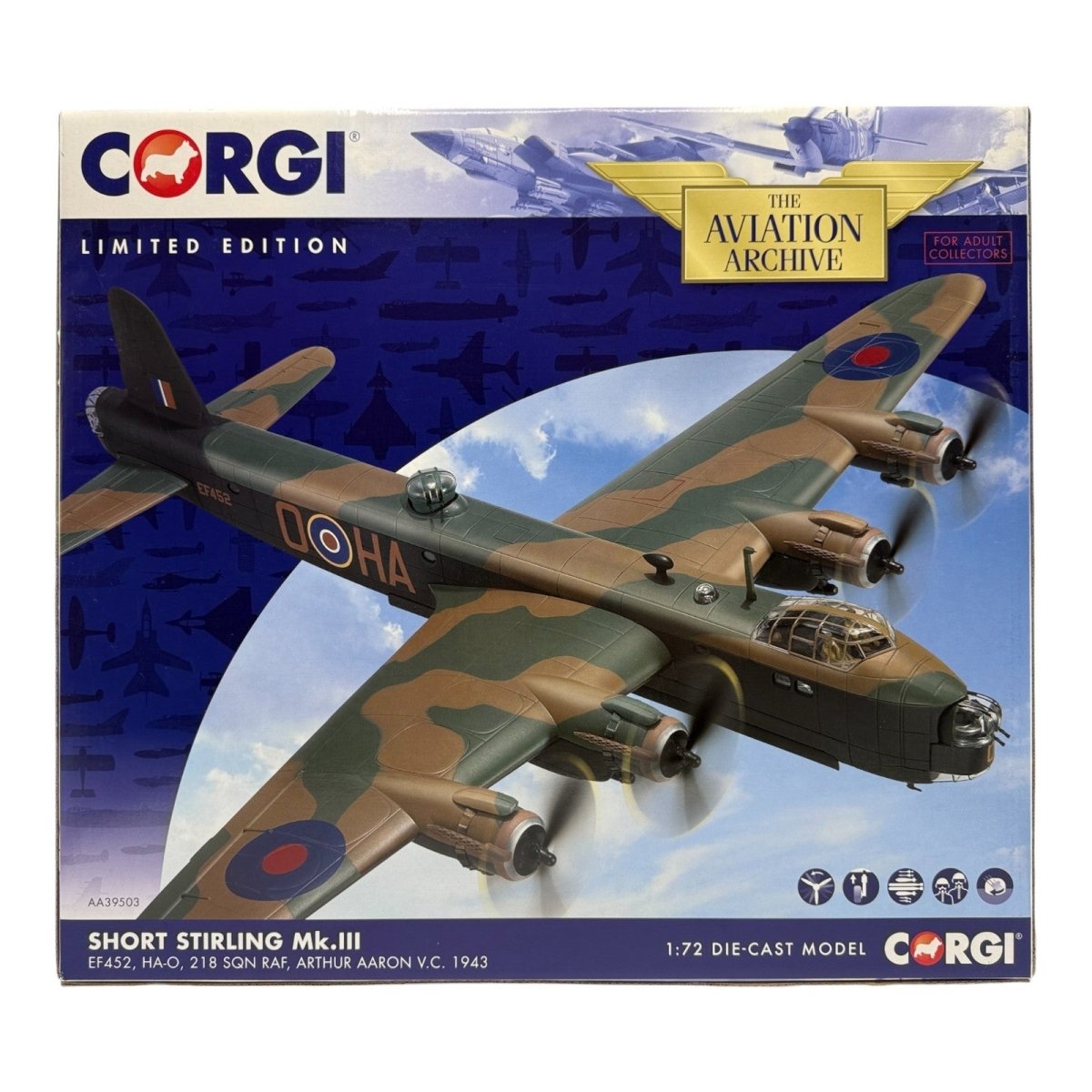 Corgi Aviation Archive 1:72 AA39503 Short Stirling MKIII, RAF 218 Sqn - Corgi