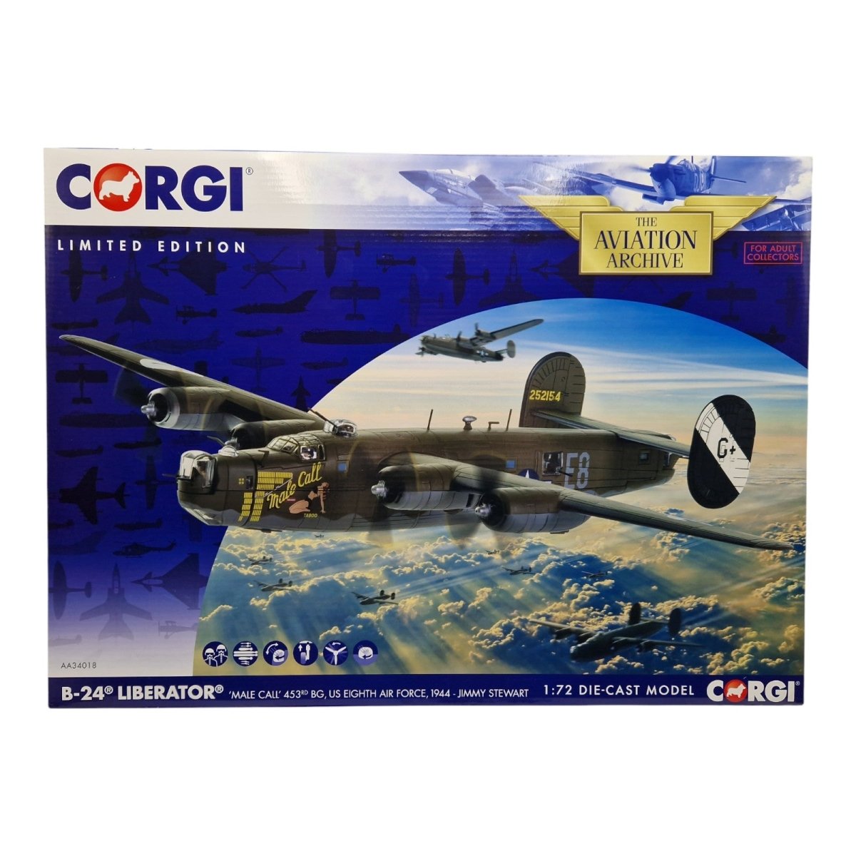 Corgi Aviation Archive 1:72 B - 24 Liberator 'Male Call' Eighth Air Force AA34018 - Corgi
