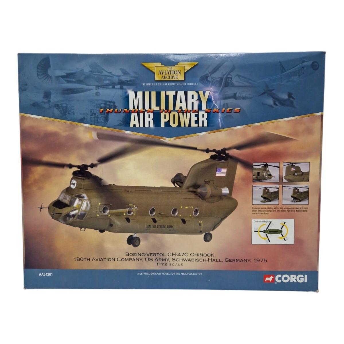 Corgi Aviation Archive 1:72 Boeing CH - 47C Chinook US Army 180th Aviation Company AA34201 - Corgi