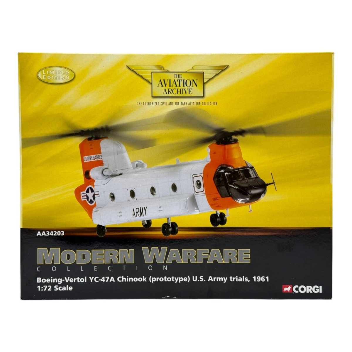Corgi Aviation Archive 1:72 Boeing - Vertol YC - 47A Chinook, Diecast AA34203 - Corgi