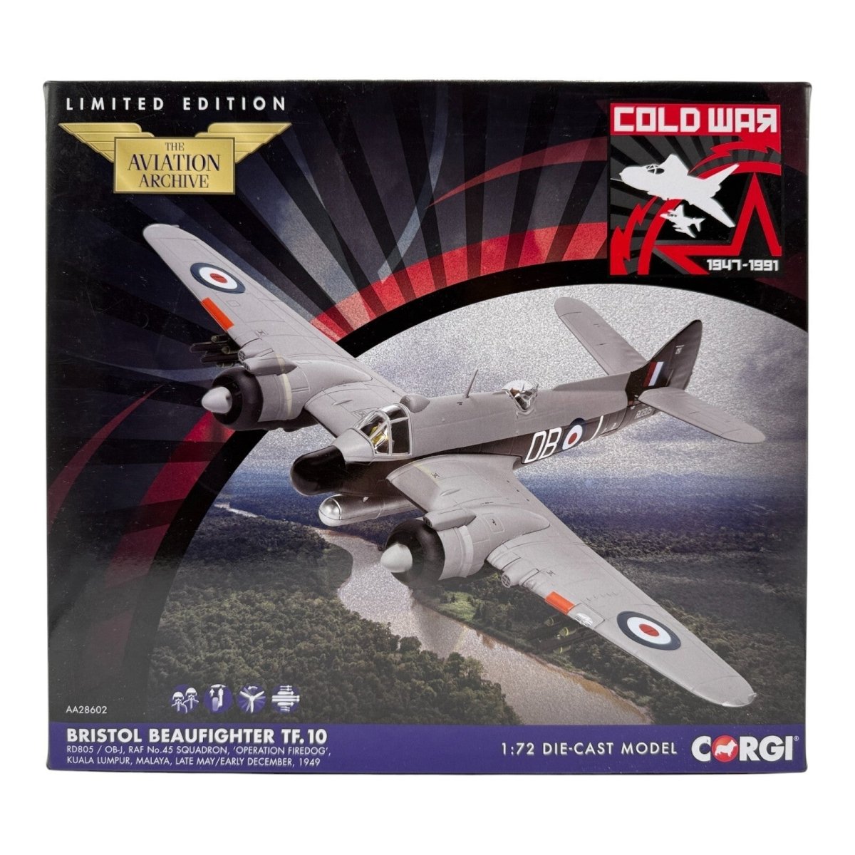 Corgi Aviation Archive 1:72 Bristol Beaufighter TF.10, RAF No.45 Sqn, AA28602 - Corgi
