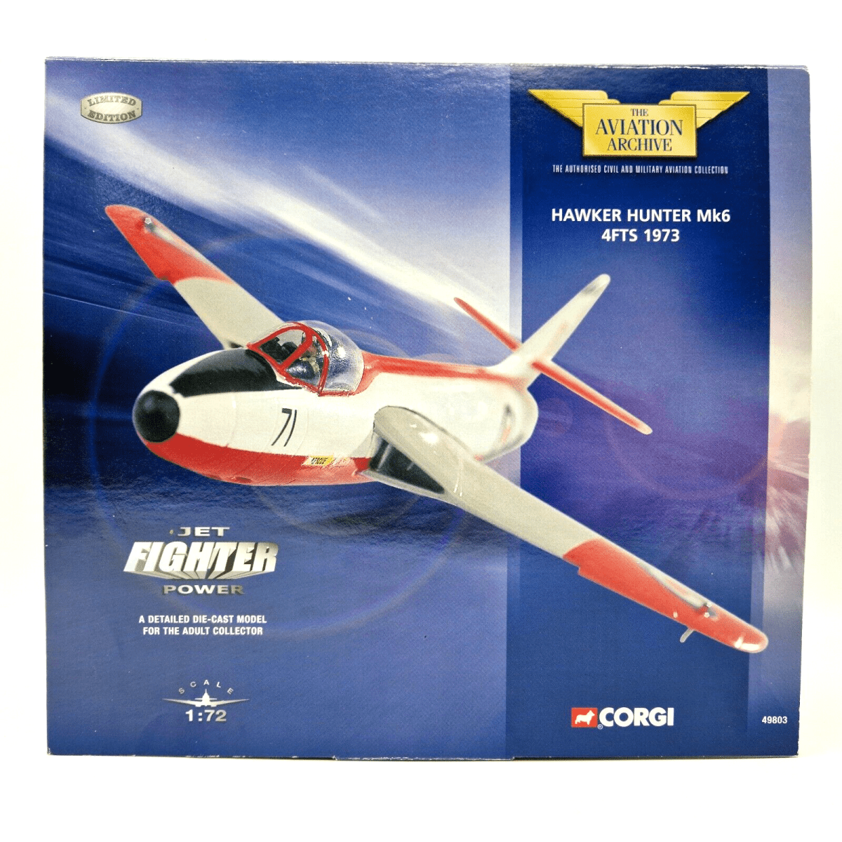 Corgi Aviation Archive 1:72 Hawker Hunter Mk6 4FTS 1973 Diecast Model 49803 - Corgi