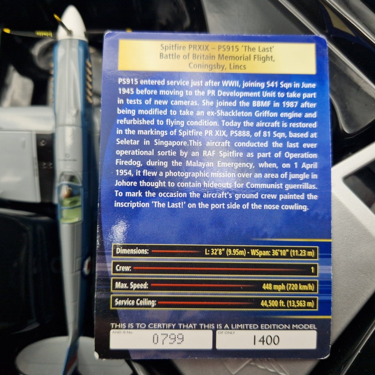 Corgi Aviation Archive 1:72 Spitfire PRXIX 'The Last' AA38704 - Corgi