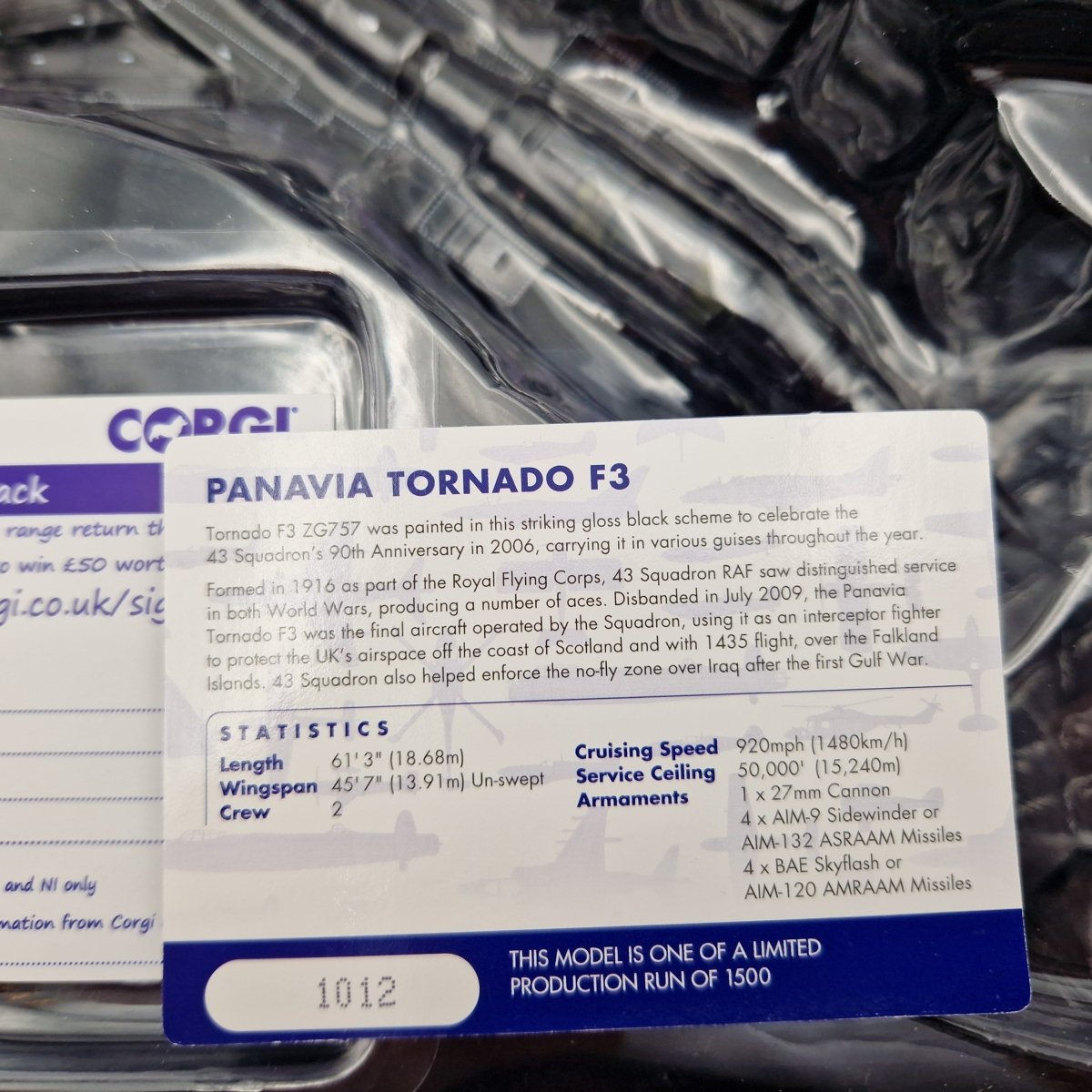 Corgi Aviation Archive 1:72 Tornado F3, RAF 90th Anniversary Scheme AA39802 - Corgi