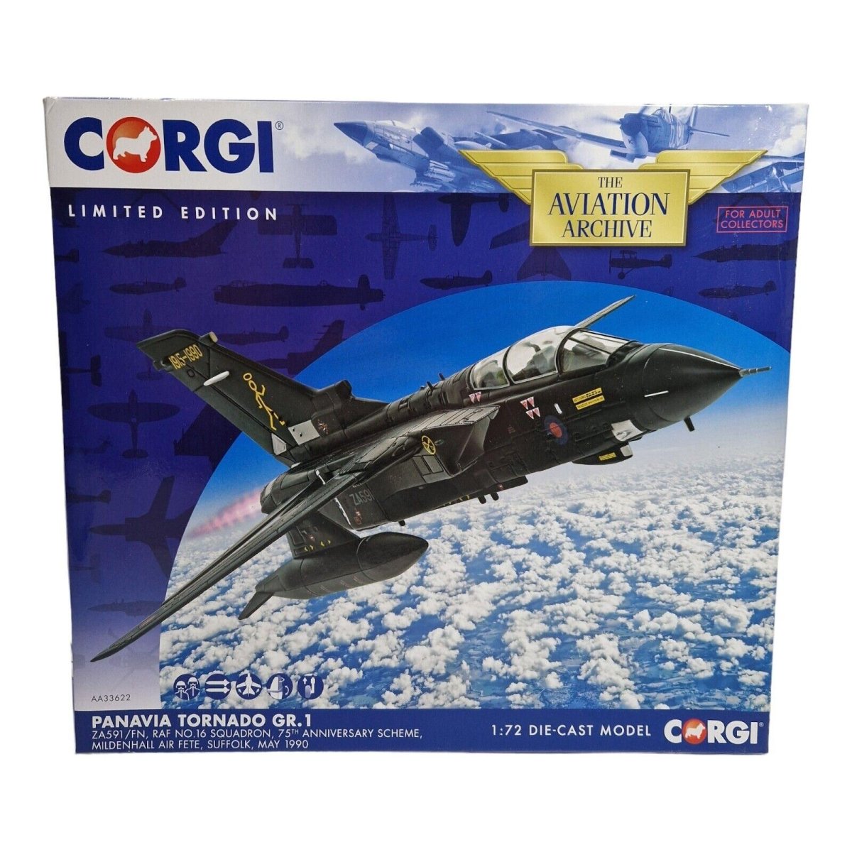 Corgi Aviation Archive 1:72 Panavia Tornado Gr.1 16 Sqn Air Fete 1990 AA33622 - Corgi