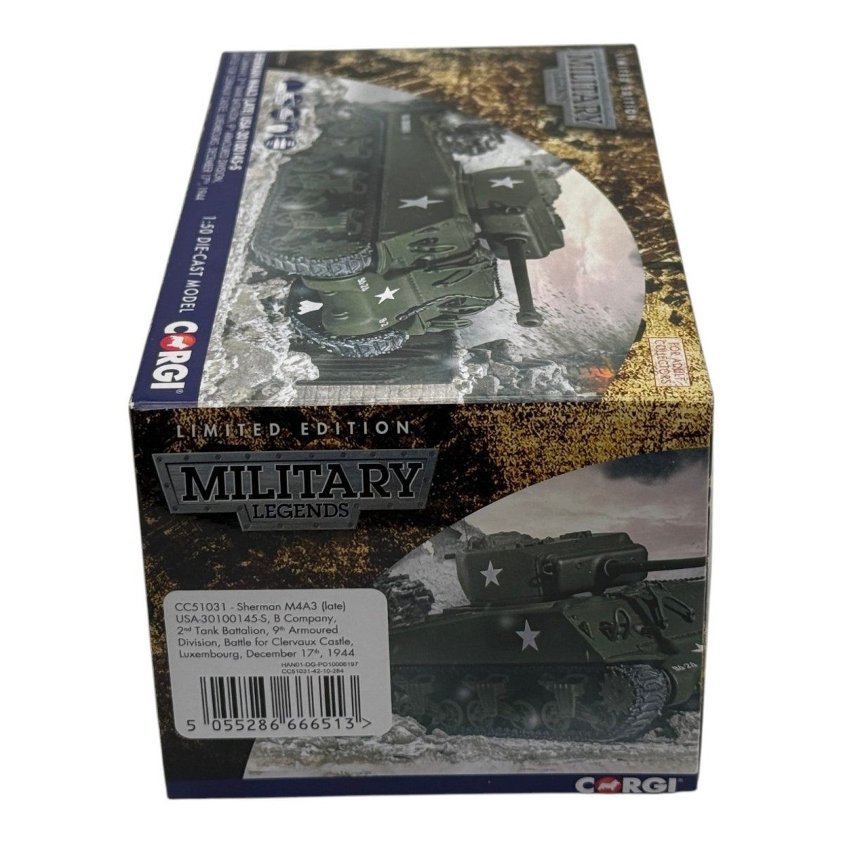 Corgi CC51031 1:50 M4A3(76)W Sherman US Army 9th Armored Div Clervaux 1944 - Corgi