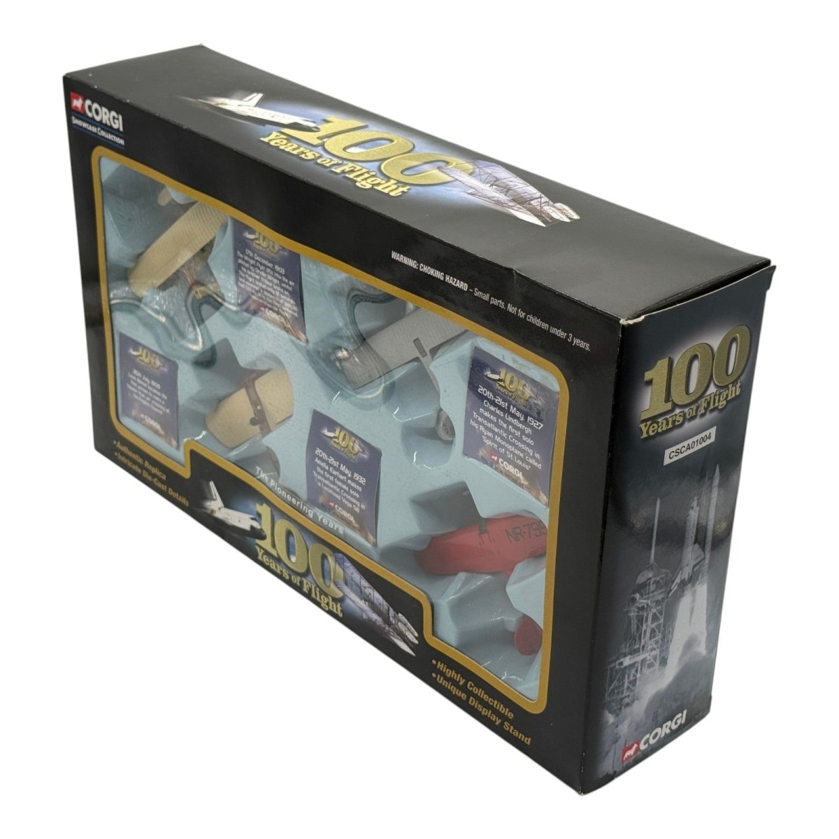 Corgi CSCA01004 100 Years of Flight The Pioneering Years Wright Flyer Bleriot XI Spirit of St Louis Lockheed Vega 4-Piece Set - Corgi