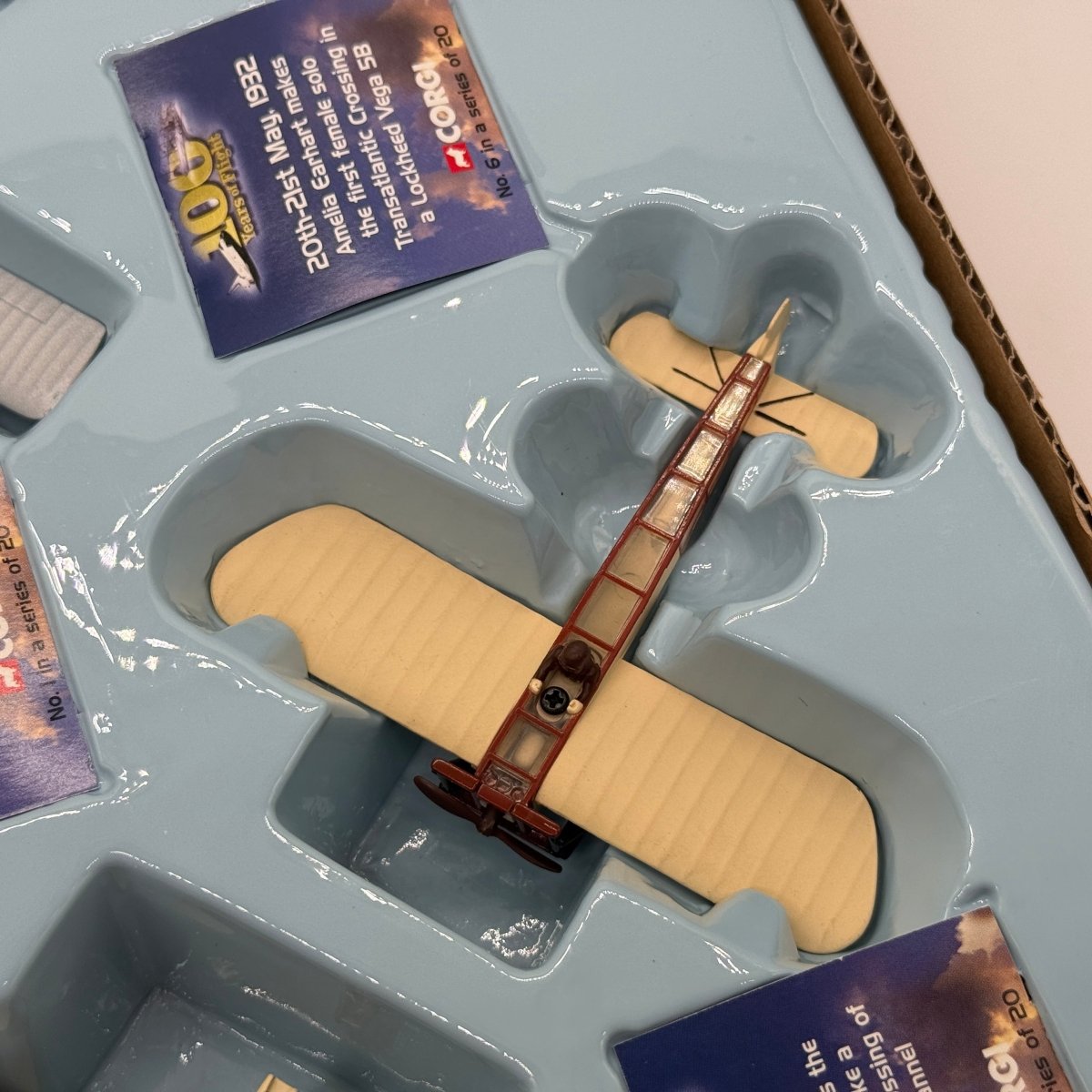 Corgi CSCA01004 100 Years of Flight The Pioneering Years Wright Flyer Bleriot XI Spirit of St Louis Lockheed Vega 4-Piece Set - Corgi
