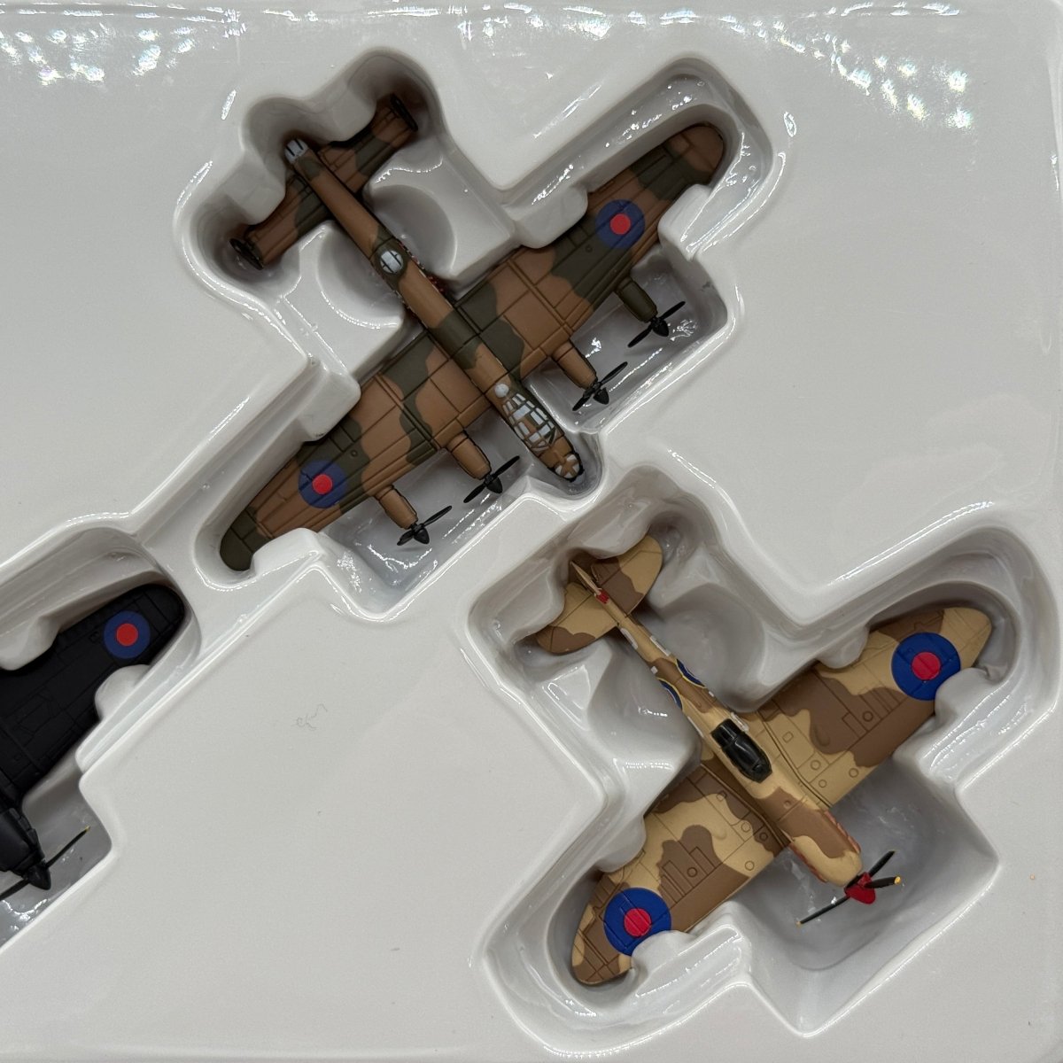 Corgi CSFS08004 Fighting Machines The RAF at War Spitfire Hurricane Lancaster Tiger Moth 4-Aircraft Set - Corgi