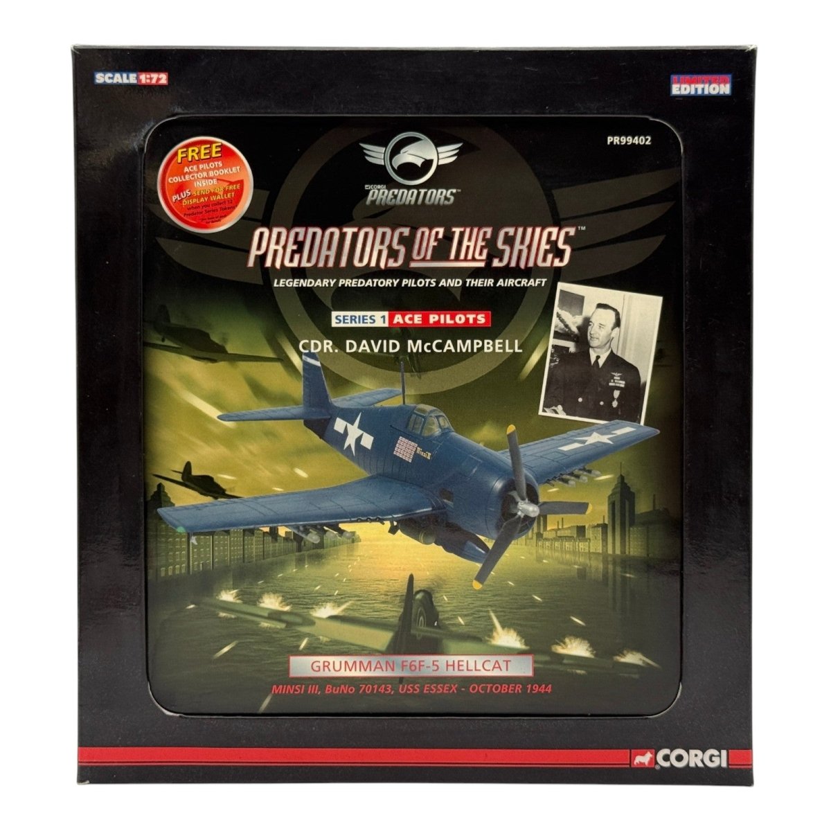 Corgi PR99402 1:72 Grumman F6F-5 Hellcat Minsi III David McCampbell USS Essex 1944 - Corgi