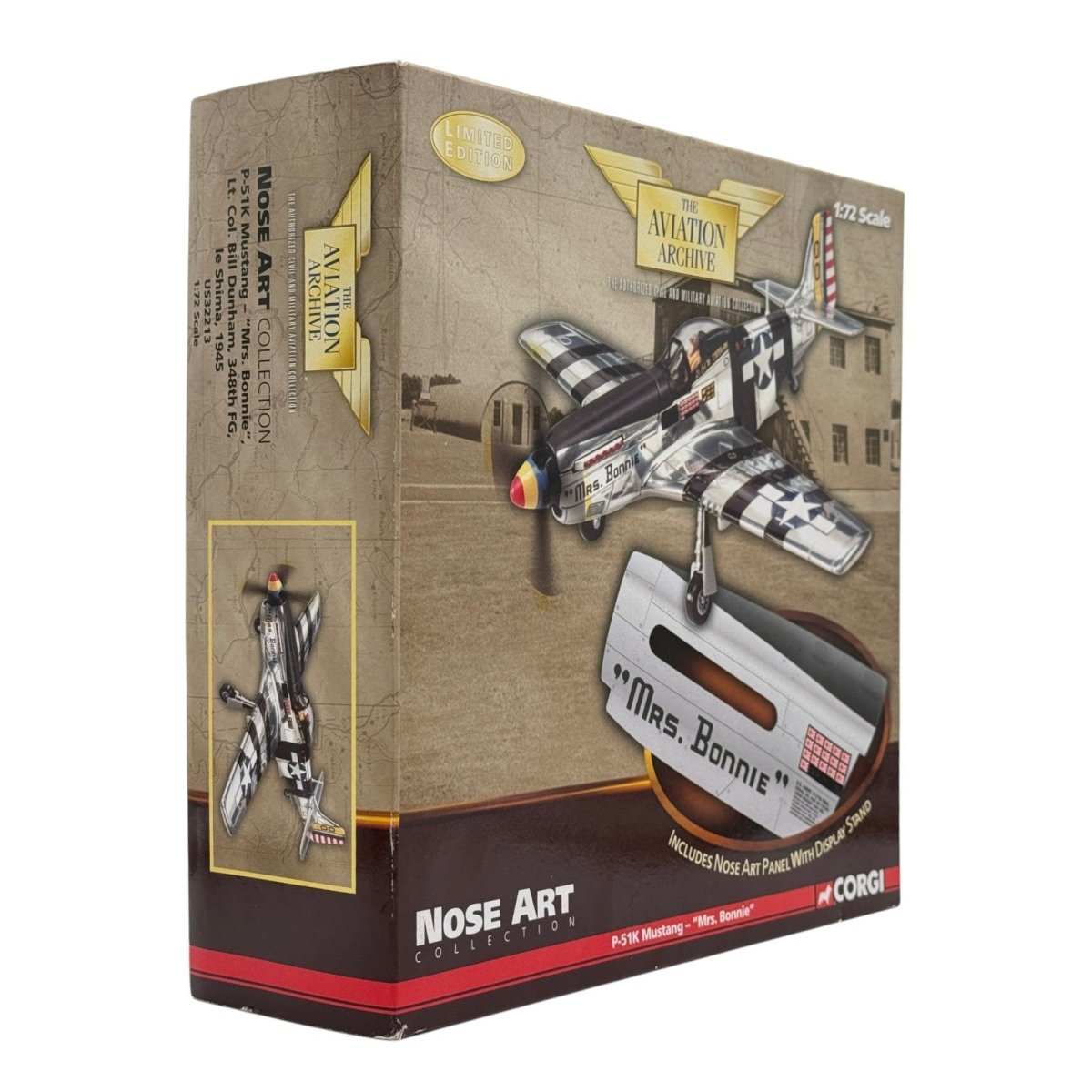 Corgi US32213 1:72 P - 51K Mustang USAAF 348th FG Mrs. Bonnie w/ Nose Art Panel - Corgi