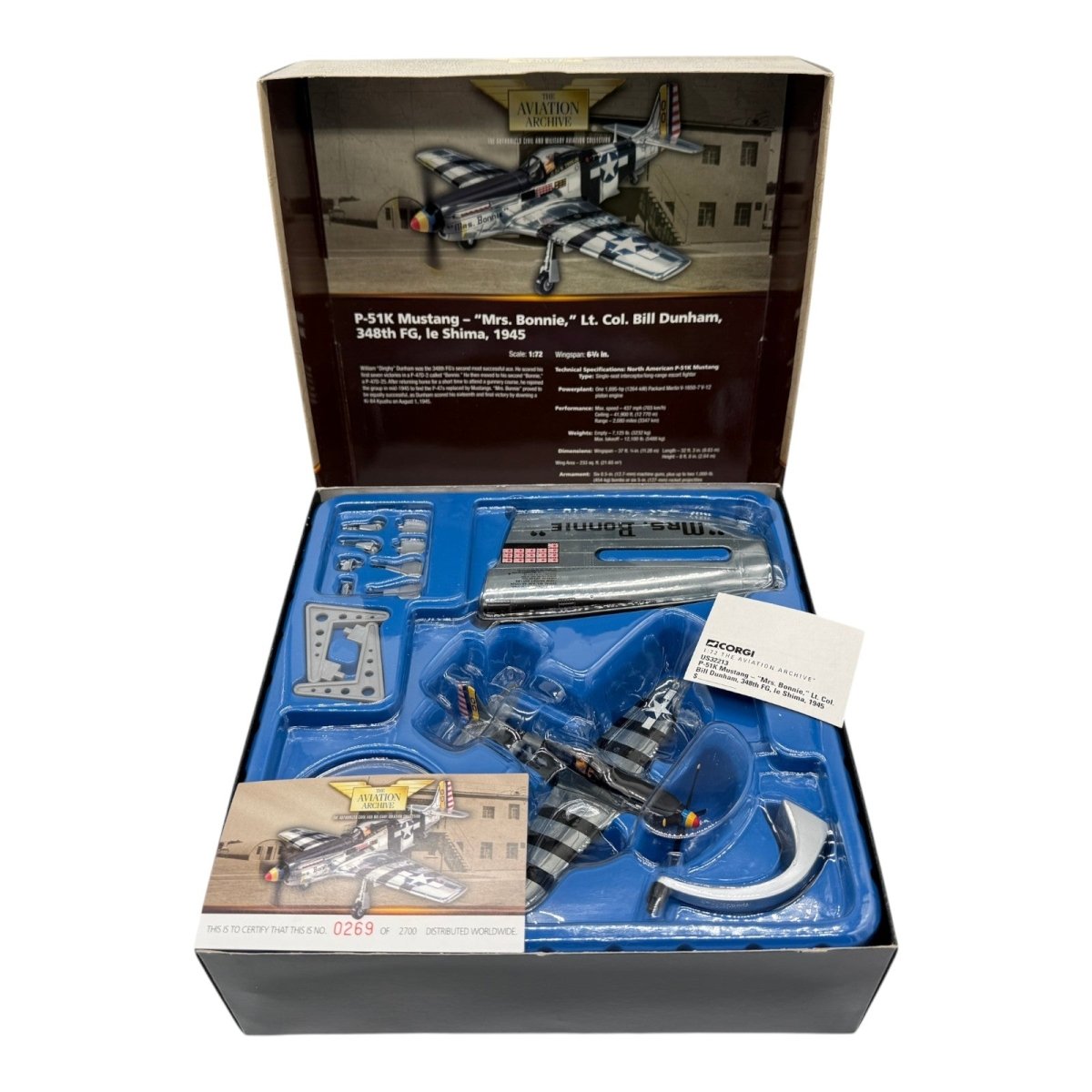 Corgi US32213 1:72 P - 51K Mustang USAAF 348th FG Mrs. Bonnie w/ Nose Art Panel - Corgi
