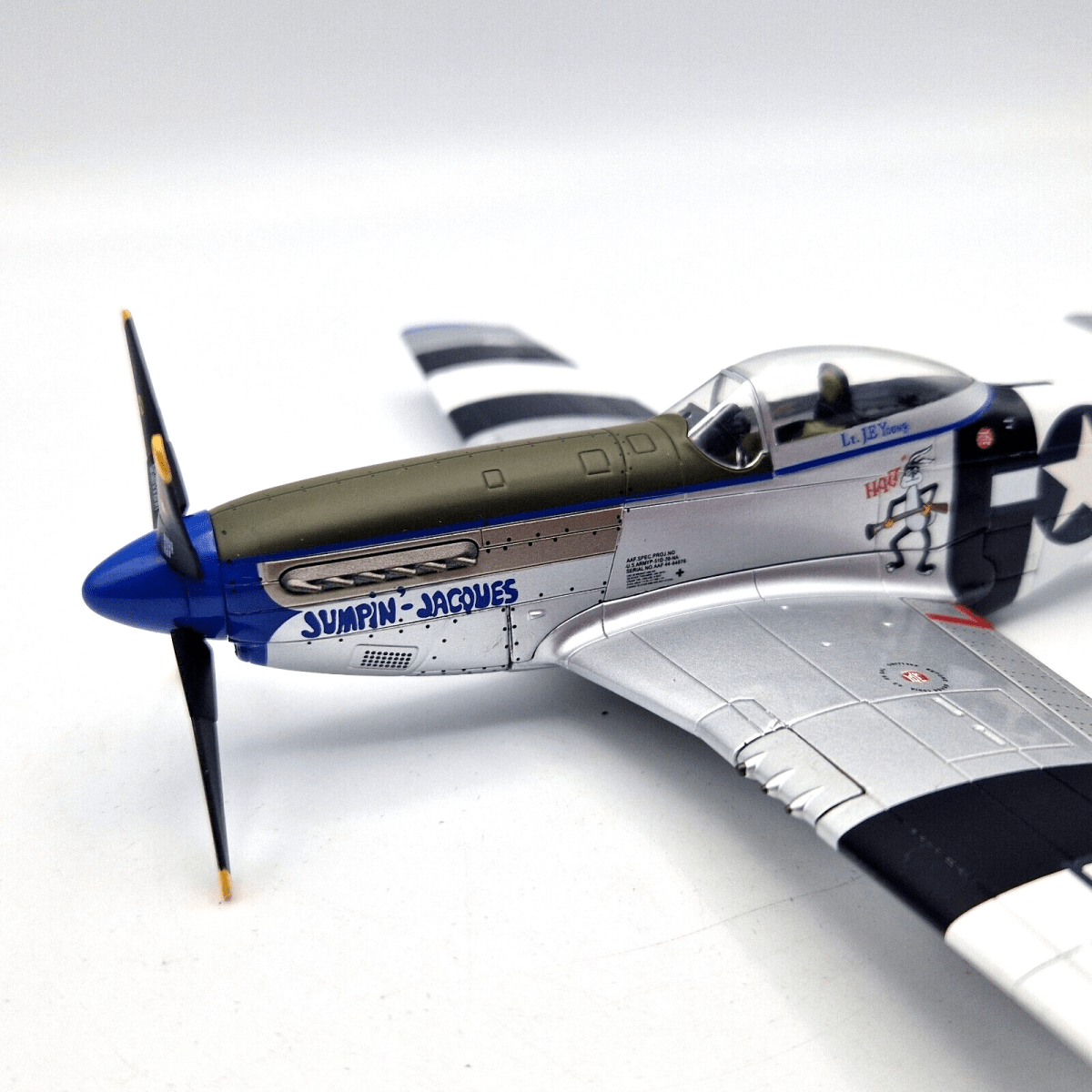 Hobby Master 1:48 P - 51D Mustang, Jumpin Jacques 1945, Diecast Model HA7740, Ex - display - Hobby Master