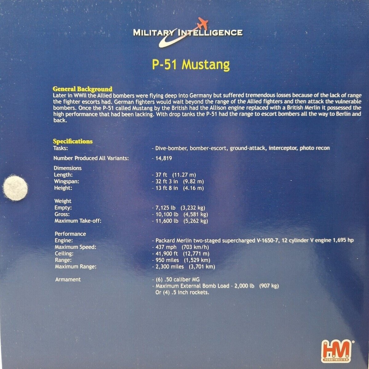 Hobby Master 1:48 P - 51D Mustang, Jumpin Jacques 1945, Diecast Model HA7740, Ex - display - Hobby Master