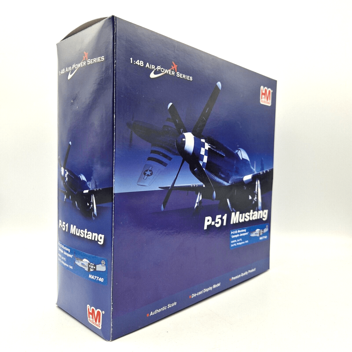 Hobby Master 1:48 P - 51D Mustang, Jumpin Jacques 1945, Diecast Model HA7740, Ex - display - Hobby Master