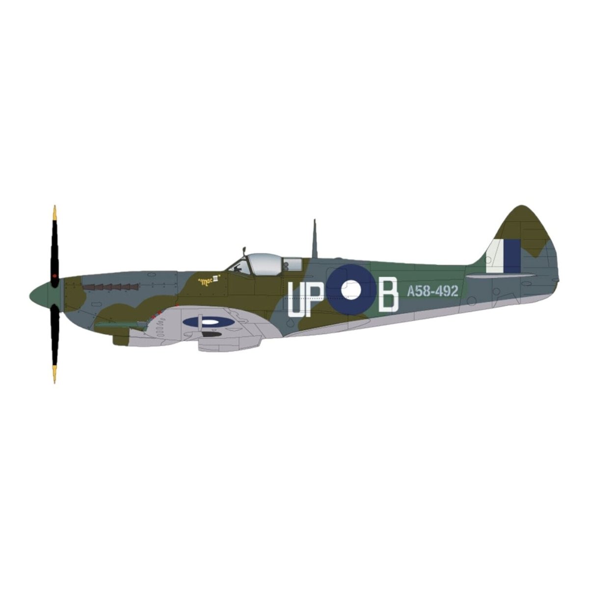Hobby Master 1:48 Spitfire MK.VIII Mac III UP - B/A58 - 492 RAAF Diecast HA8327 - Hobby Master