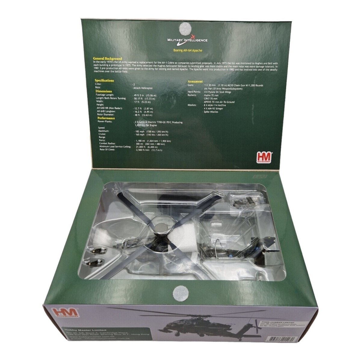 Hobby Master 1:72 Boeing AH - 64DHA Longbow ES 1026 Hellenic Army HH1213 Diecast - Hobby Master