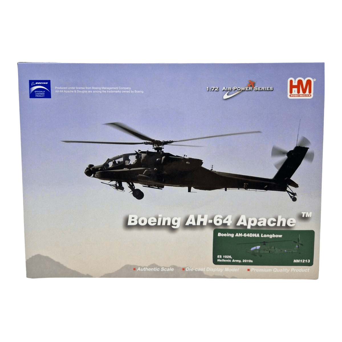 Hobby Master 1:72 Boeing AH - 64DHA Longbow ES 1026 Hellenic Army HH1213 Diecast - Hobby Master