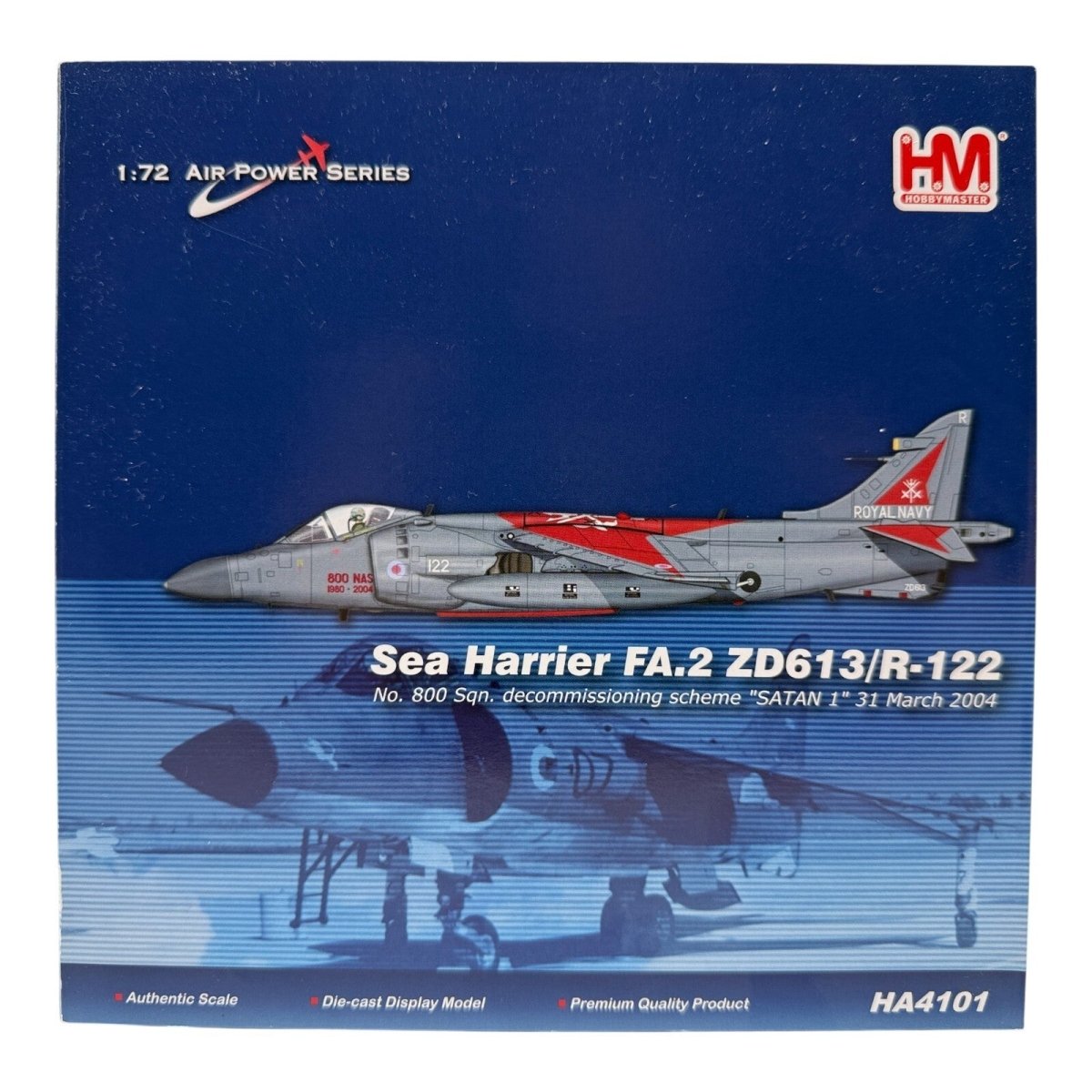 Hobby Master 1:72 Sea Harrier FA.2 ZD613/R - 122 800 Sqn 2004, Diecast HA4101 - Hobby Master