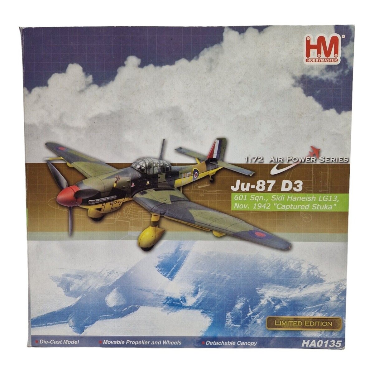 Hobby Master HA0135 1:72 Junkers Ju 87D Stuka RAF Sidi Haneish Libya Captured - Hobby Master