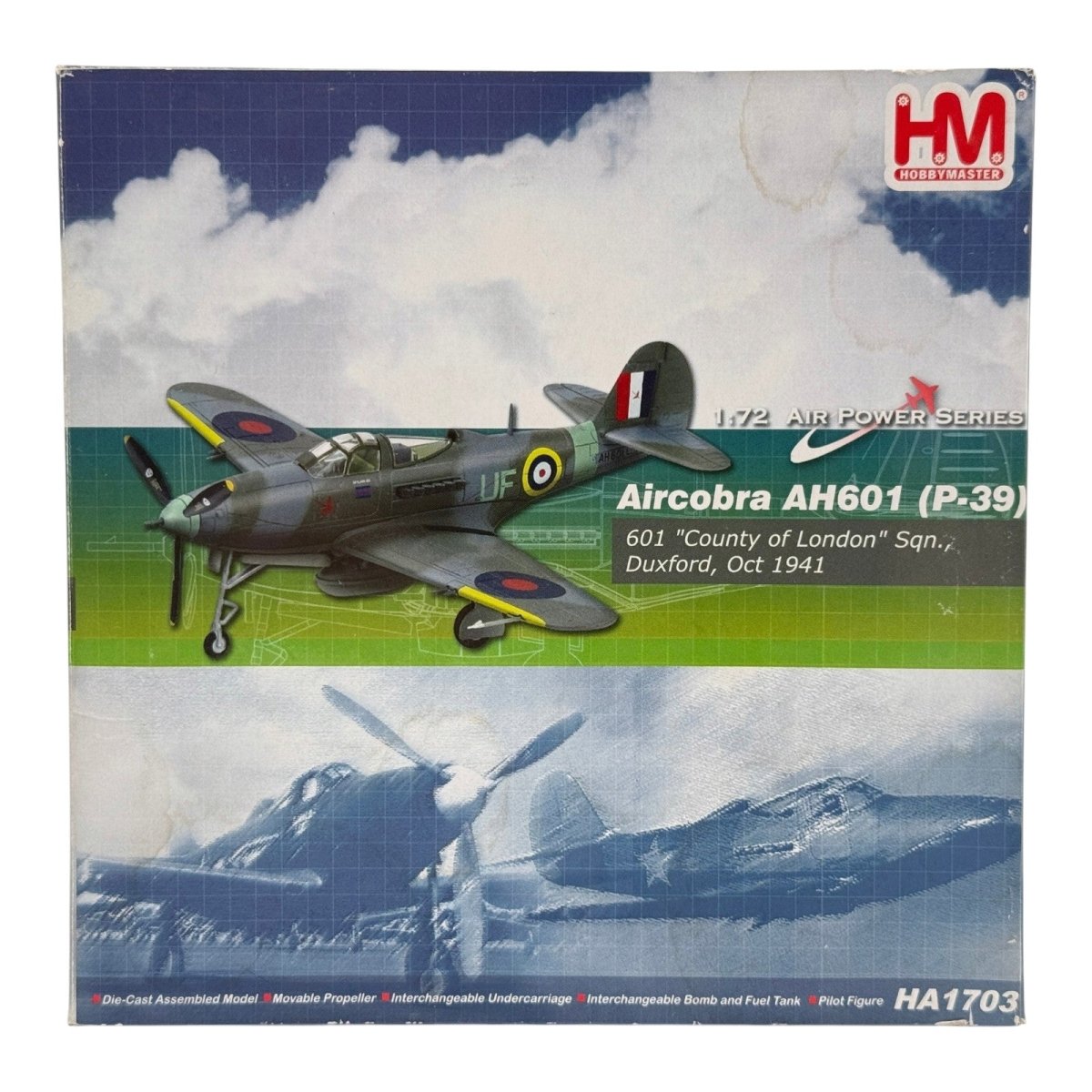 Hobby Master HA1703 1:72 Bell P-39 Mk I Airacobra AH601 601 Sqn Duxford 1941 - Hobby Master