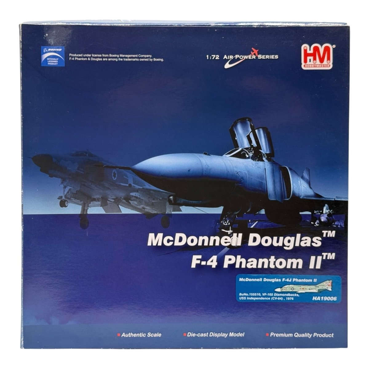 Hobby Master HA19006 1:72 McDonnell Douglas F-4J Phantom II US Navy VF-102 Diamondbacks AG100 USS Independence 1976 - Hobby Master