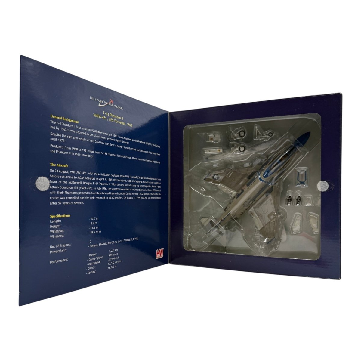 Hobby Master HA1924 1:72 McDonnell Douglas F-4J Phantom II USMC VMFA-451 Warlords USS Forrestal 1976 - Hobby Master