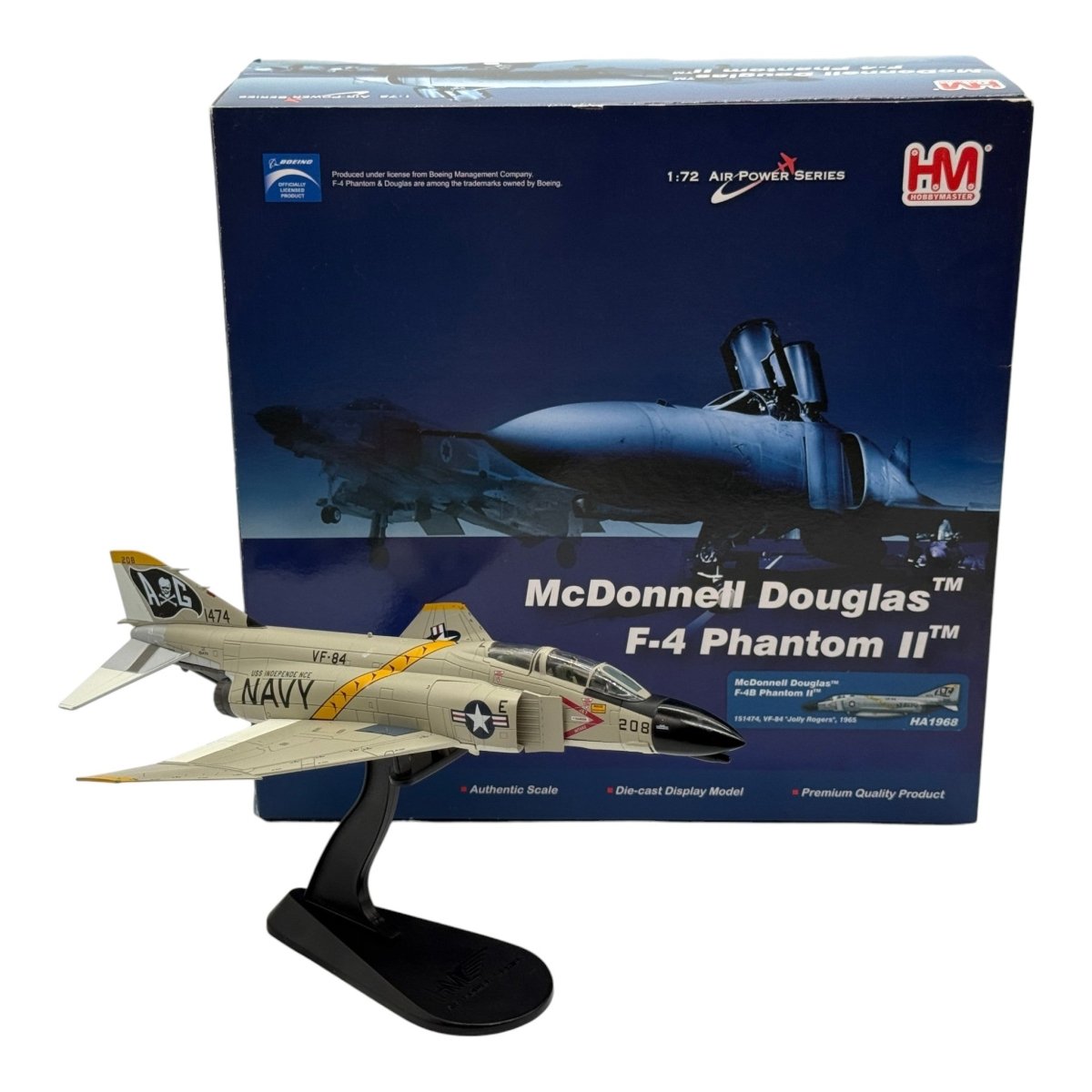 Hobby Master HA1968 1:72 McDonnell Douglas F-4B Phantom II US Navy VF-84 Jolly Rogers AG206 USS Independence Gulf of Tonkin 1965 - Hobby Master