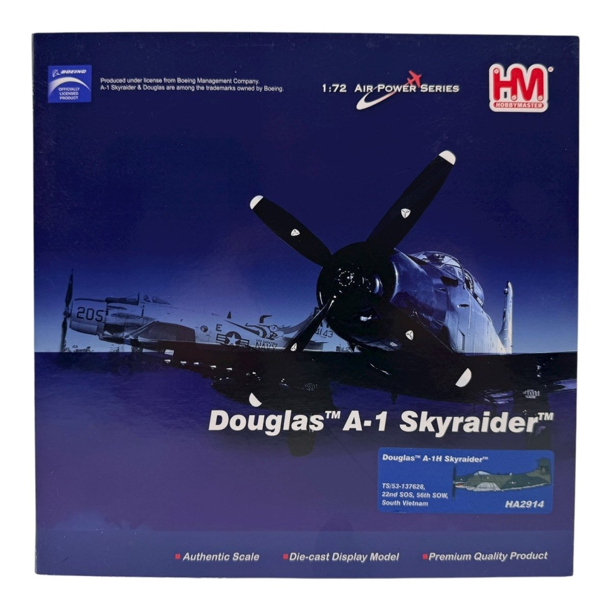 Hobby Master HA2914 1:72 Douglas A - 1H Skyraider 22nd SOS 56th SOW South Vietnam - Hobby Master