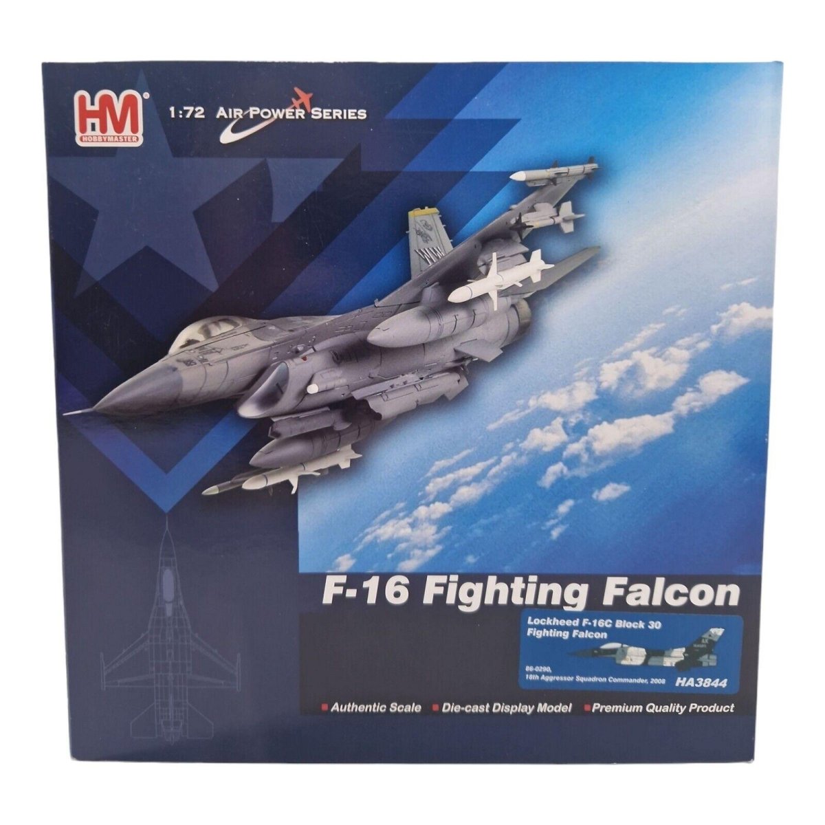 Hobby Master 1:72 F - 16C Block 30, 18th Aggressor Squadron Diecast HA3844 - Hobby Master
