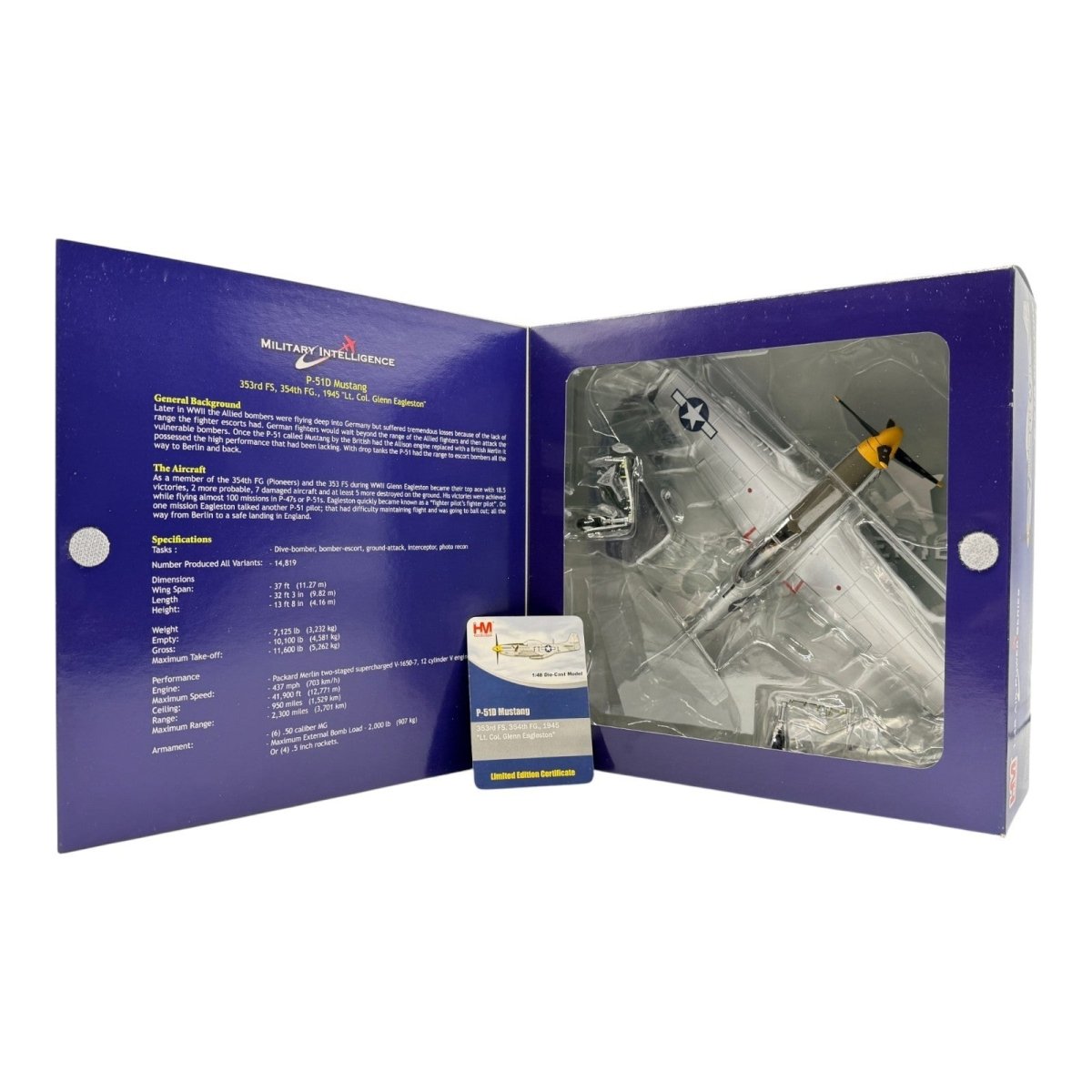 Hobby Master HA7701 1:48 P - 51D Mustang 'Lt Col Glen Eagleston' Limited Edition - Hobby Master