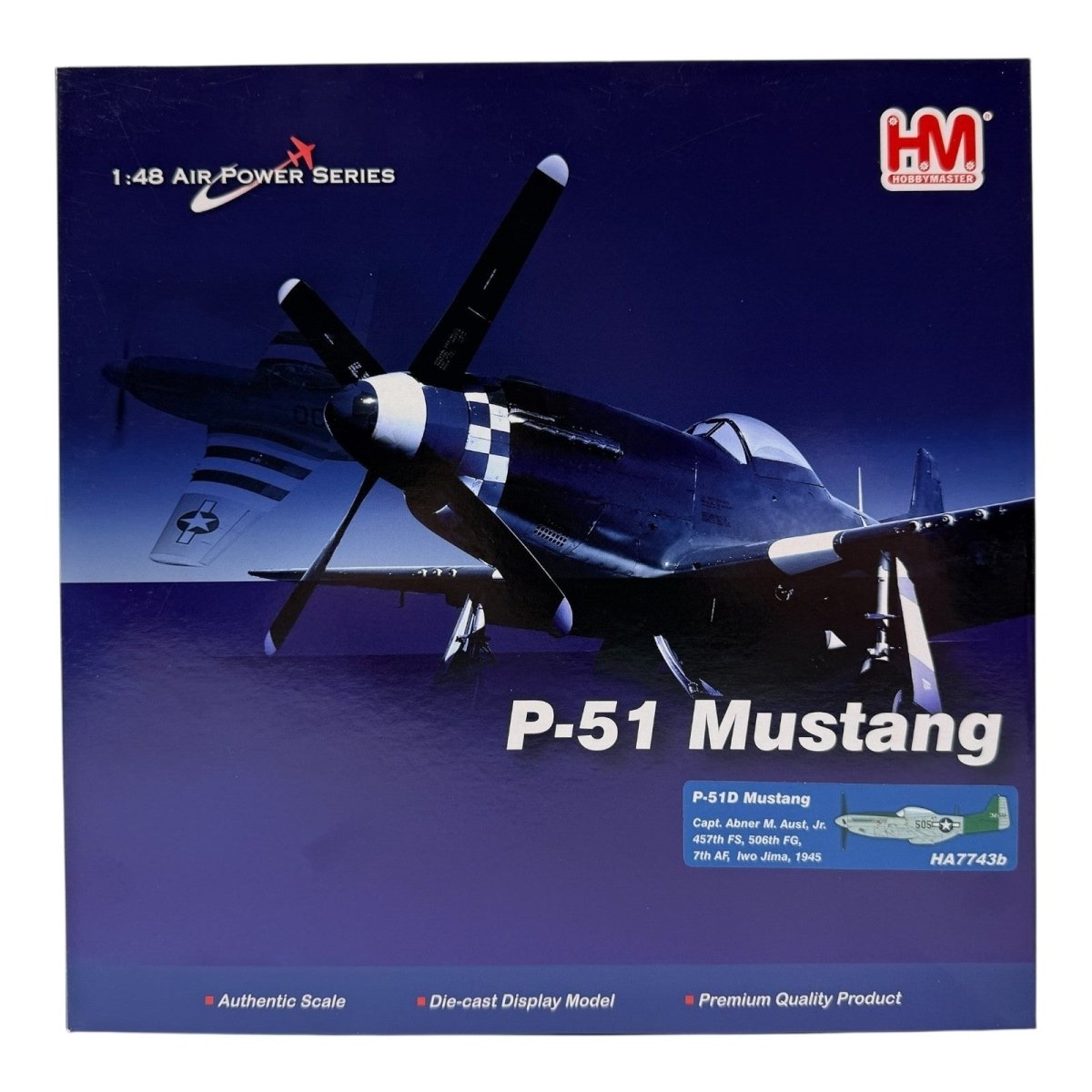 Hobby Master HA7743B 1:48 P - 51D Mustang Capt Abner Aust, USAAF, Iwo Jima 1945 - Hobby Master