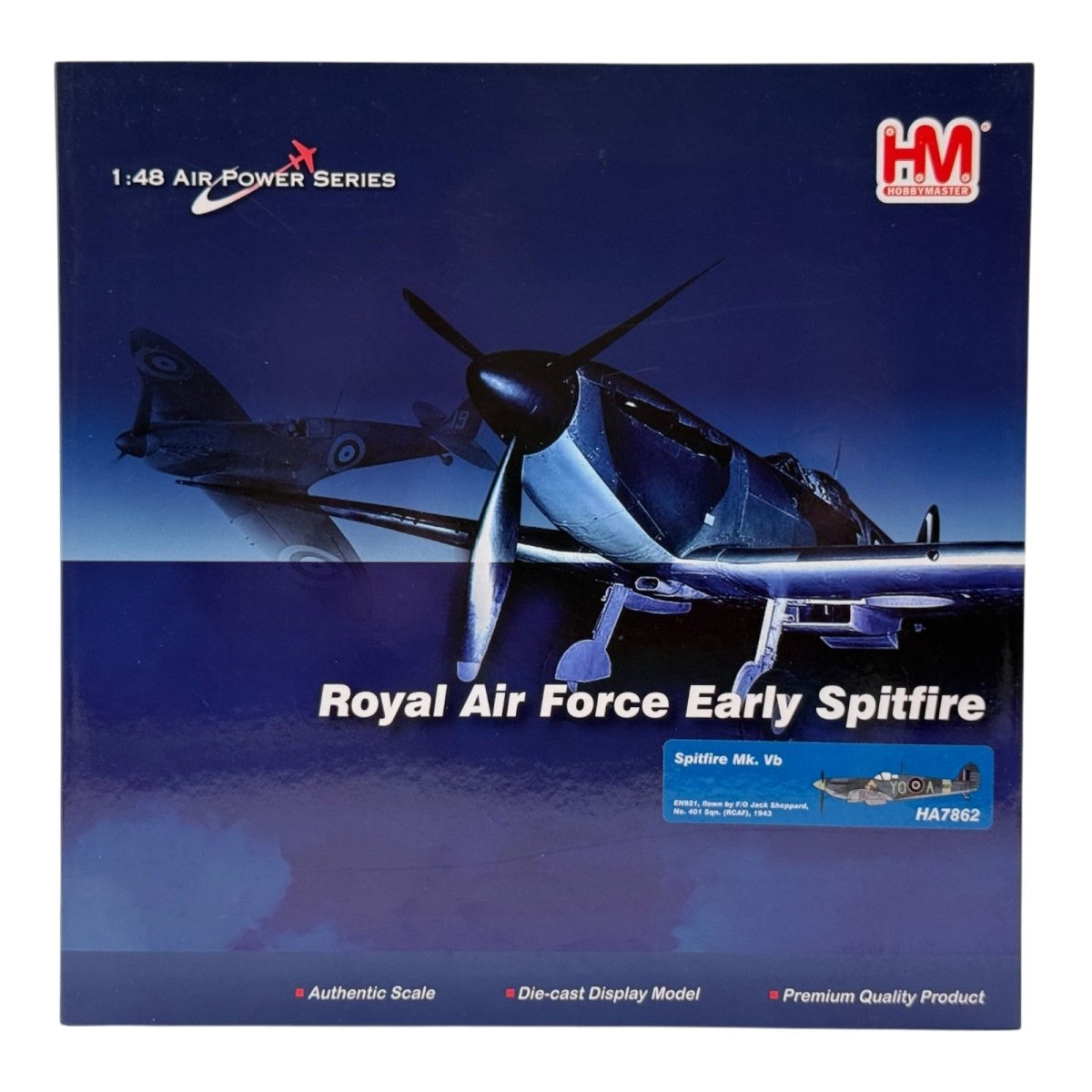 Hobby Master HA7862 1:48 Supermarine Spitfire Mk Vb EN921 YO-A Jack Sheppard RCAF No.401 Sqn Biggin Hill 1943 - Hobby Master