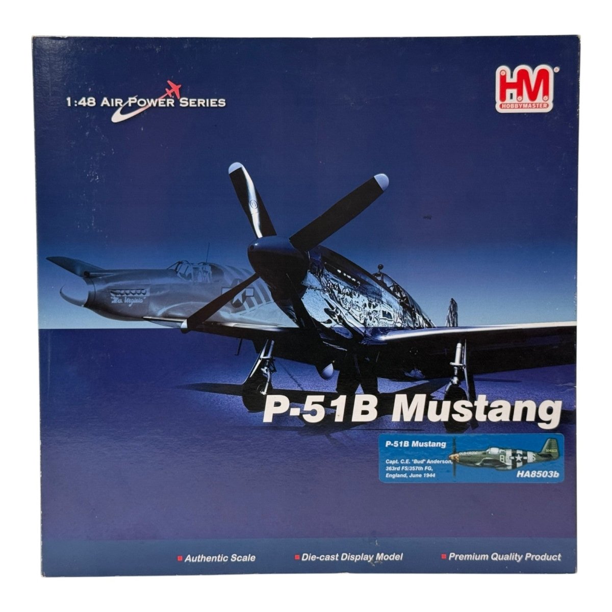 Hobby Master HA8503B 1:48 P-51B Mustang USAAF 357th FG Old Crow Bud Anderson - Hobby Master