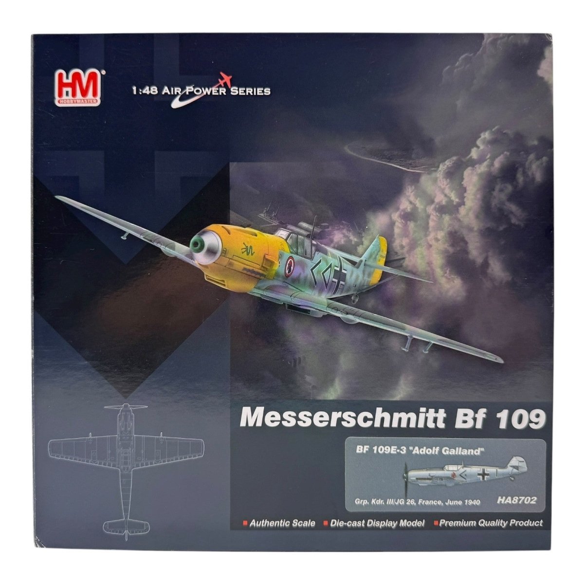 Hobby Master HA8702 1:48 Messerschmitt Bf 109E - 3 “Adolf Galland” JG 26 France - Hobby Master