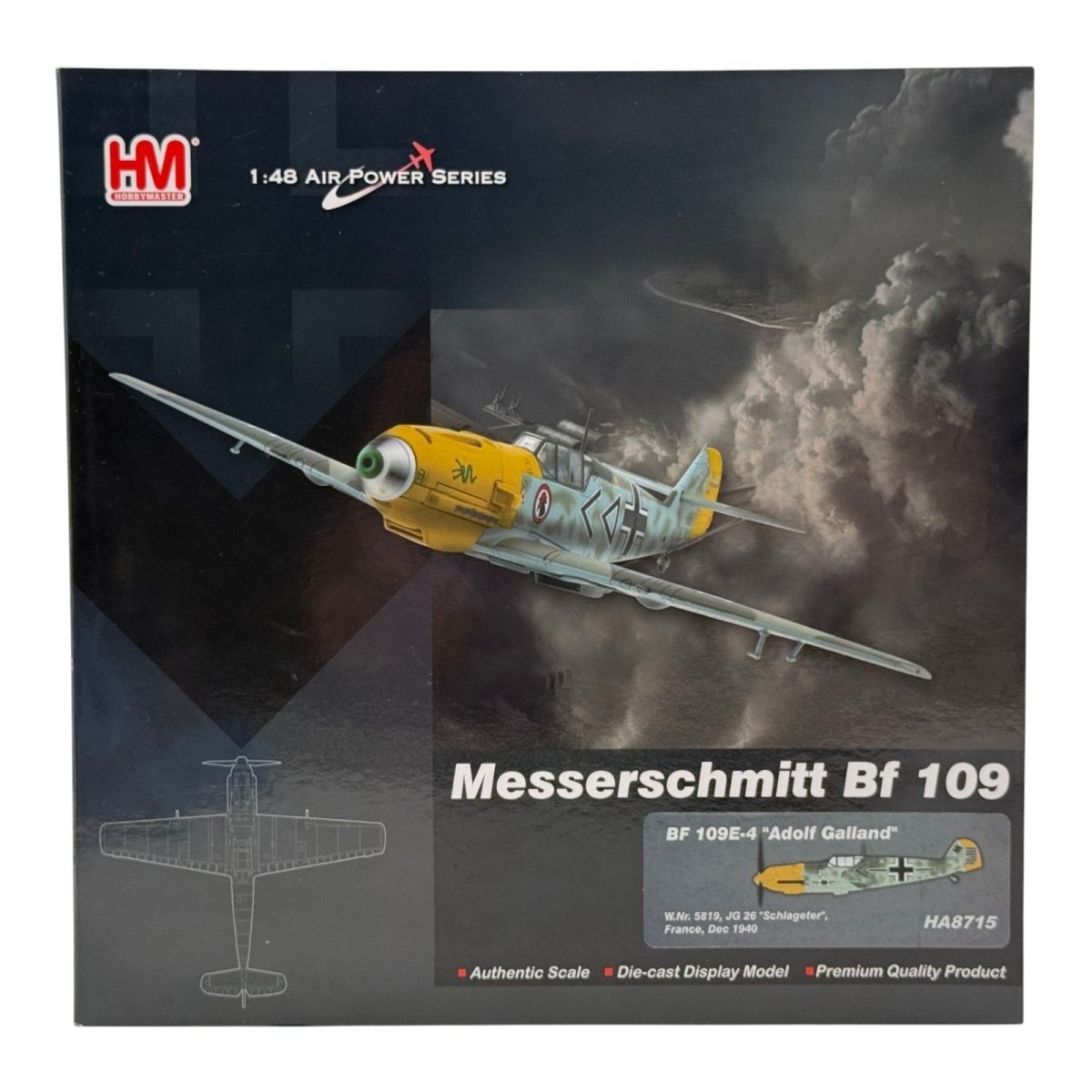 Hobby Master HA8715 1:48 Bf 109E-4 W.Nr.5819 Adolf Galland JG 26 France Dec 1940 - Hobby Master