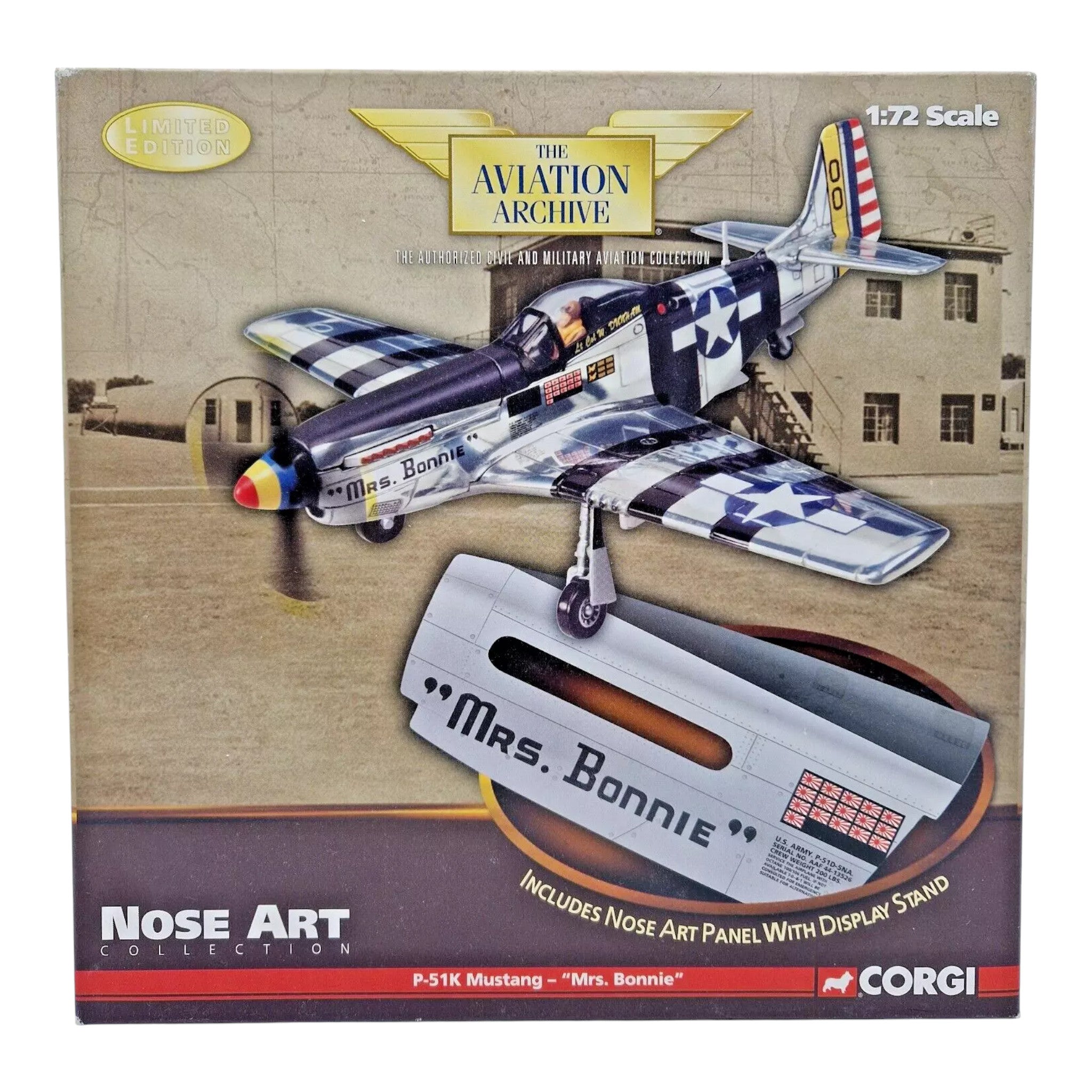 Corgi Aviation Archive 1:72 P-51K Mustang “Mrs Bonnie” Nose Art US32213