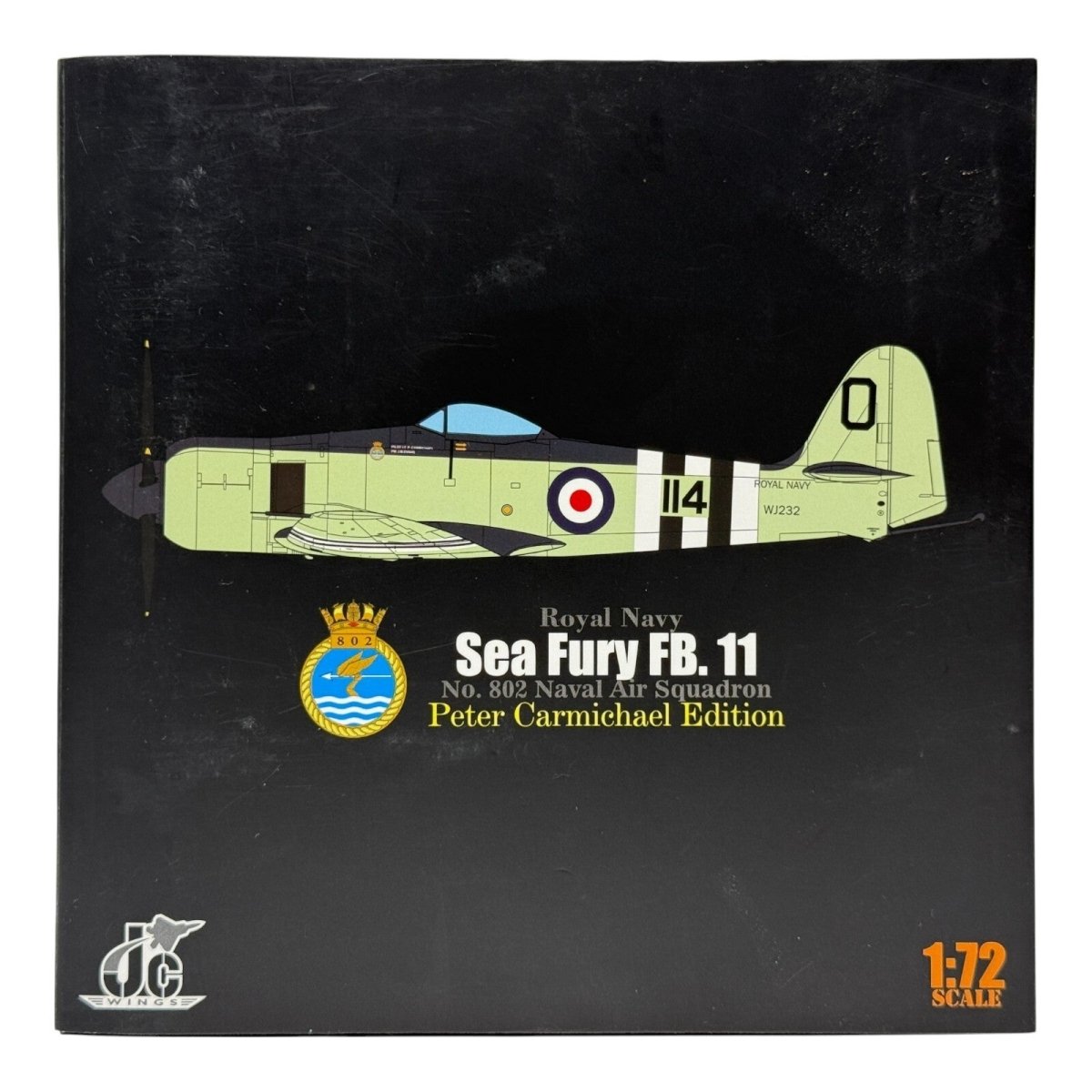 JC Wings 1:72 Sea Fury FB.11, No 802 Sqn, Peter Carmichael Edition Diecast Model - JC Wings