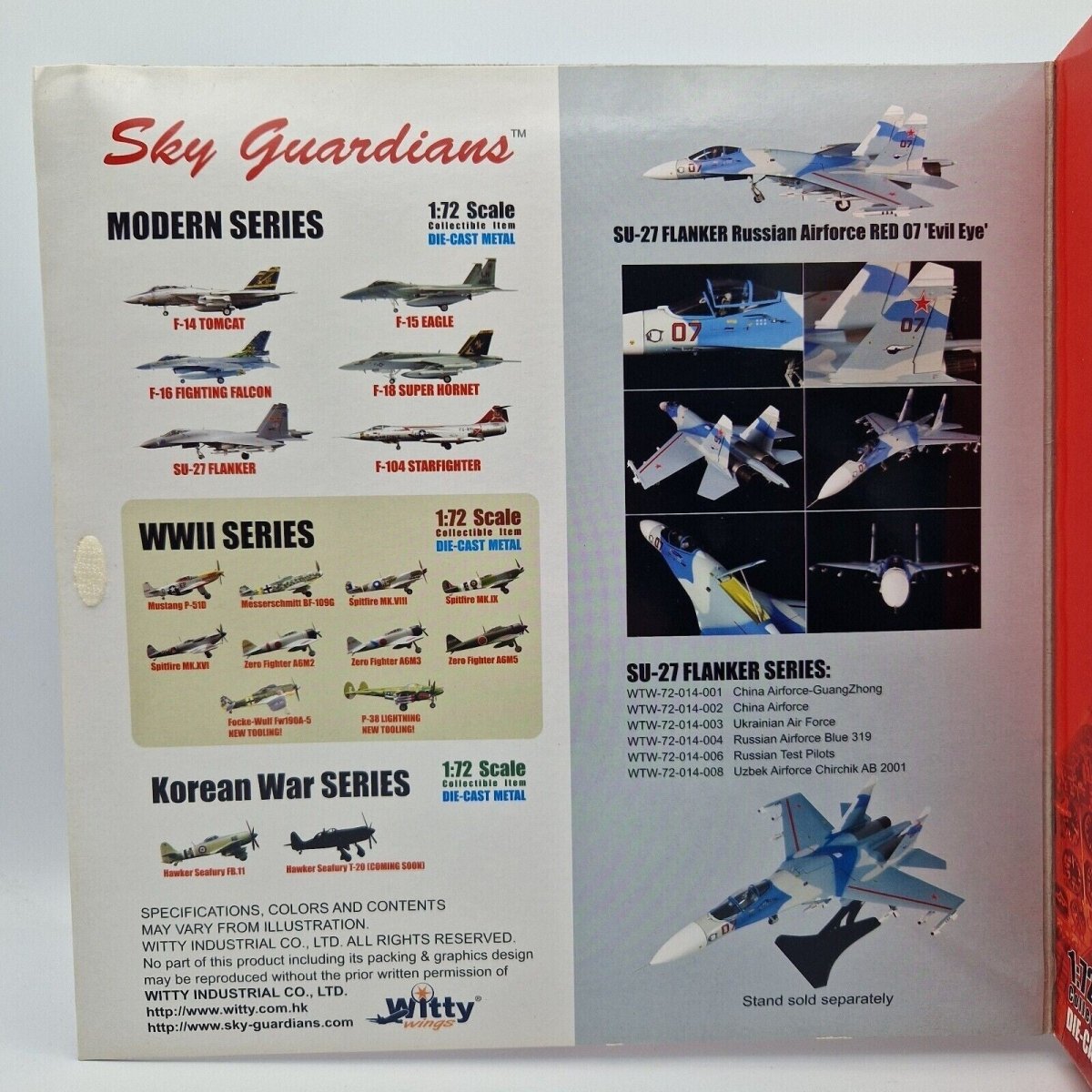 Sky Guardians 1:72 Scale SU27 Flanker Russian Airforce "Evil Eye" WTW - 72 - 014 - 005 - Sky Guardians