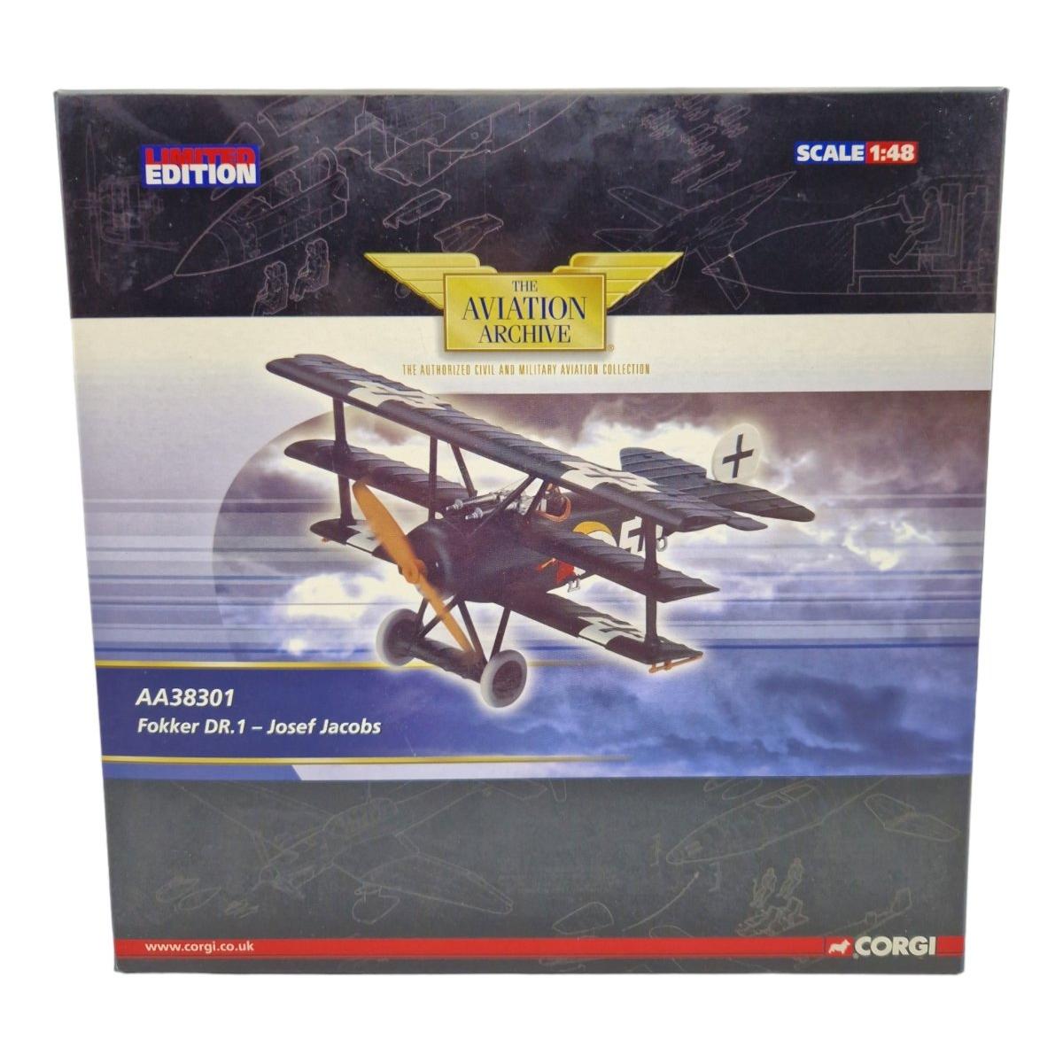 Corgi Aviation Archive 1:48 Scale Fokker DR.1 Josef Jacobs Limited Edition AA38301 - Corgi