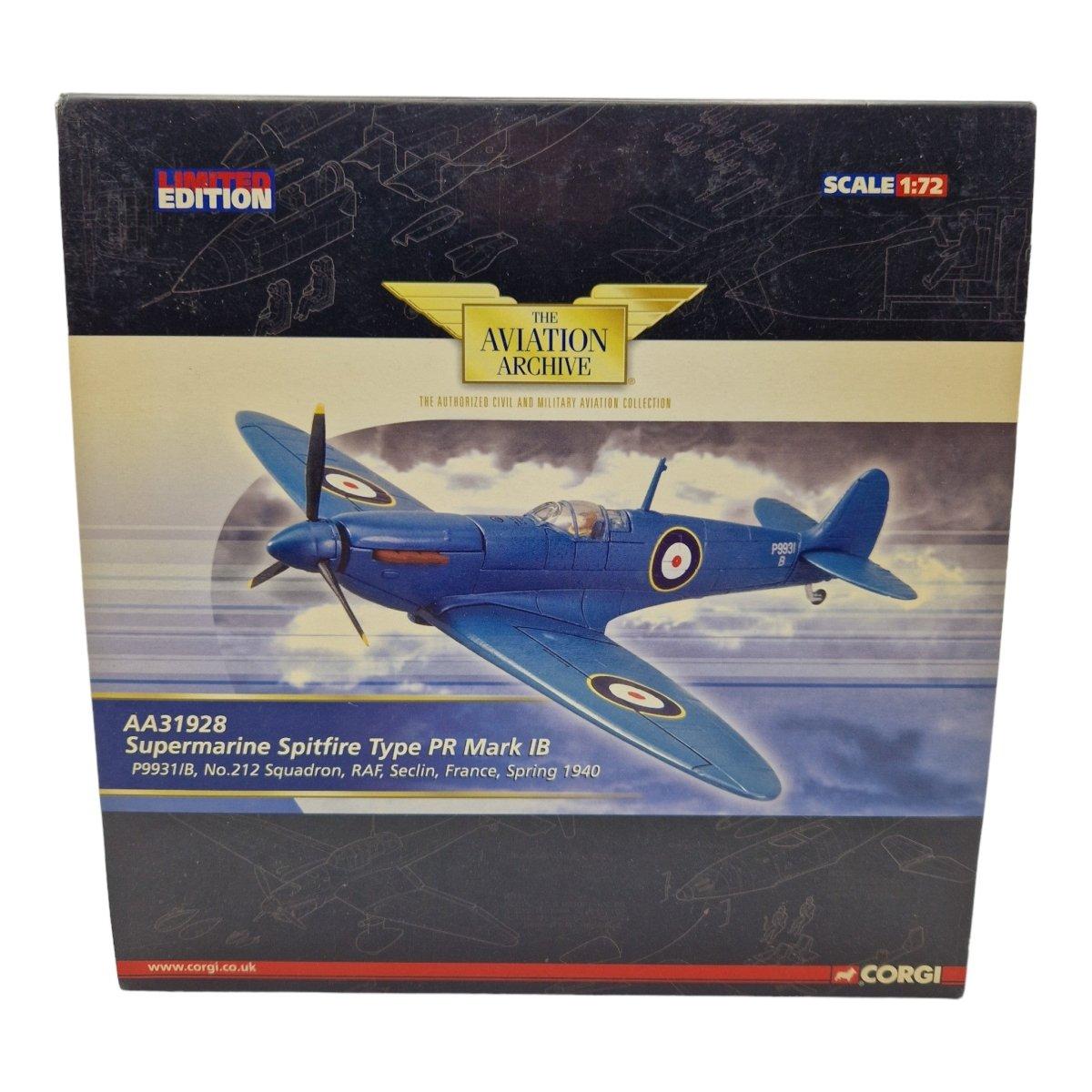 Corgi Aviation Archive 1:72 Scale Supermarine Spitfire Type PR MK.1b 212 SQN 1940 AA31928 - Corgi